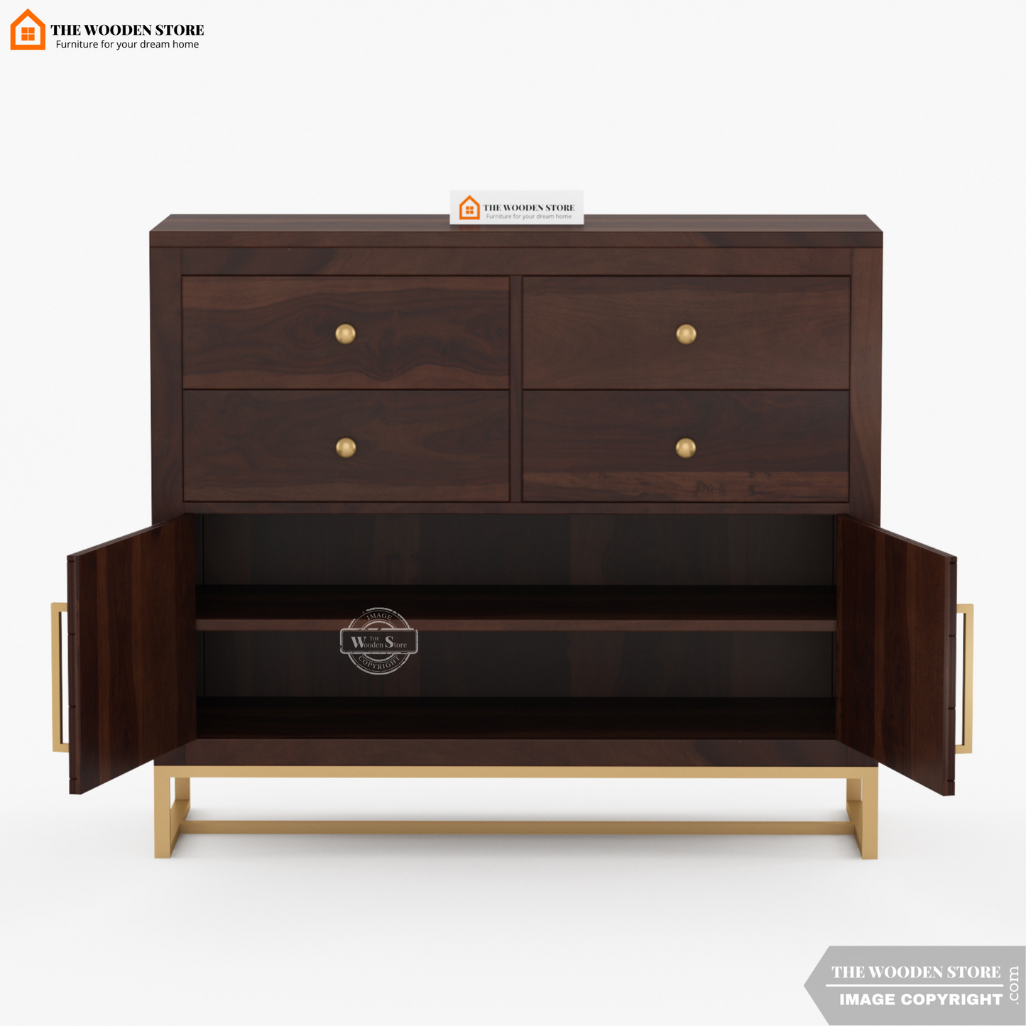 Kyron Chest Of Drawers (Walnut Finish)
