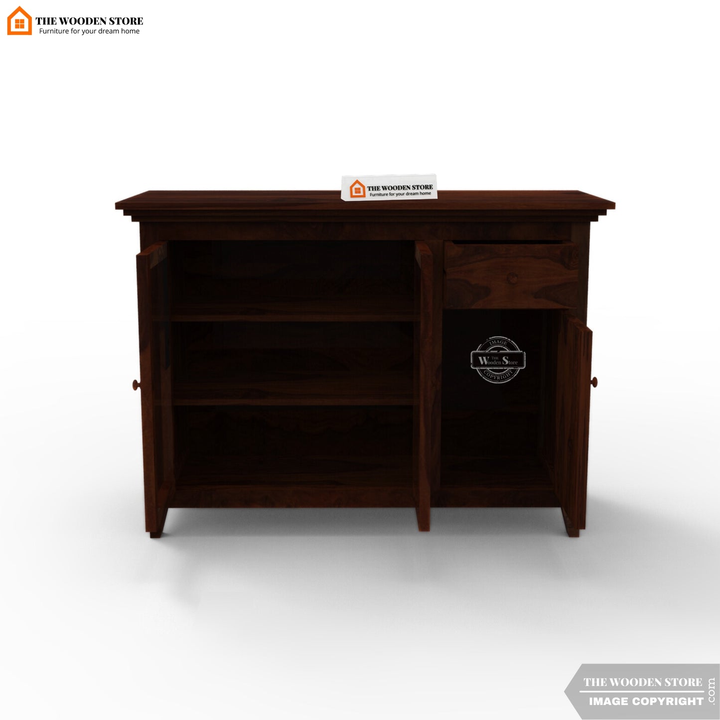 Bankston Kitchen Cabinet (Walnut Finish)