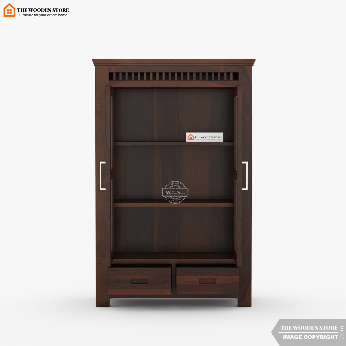 Donald Small Kitchen Cabinet (Walnut Finish)