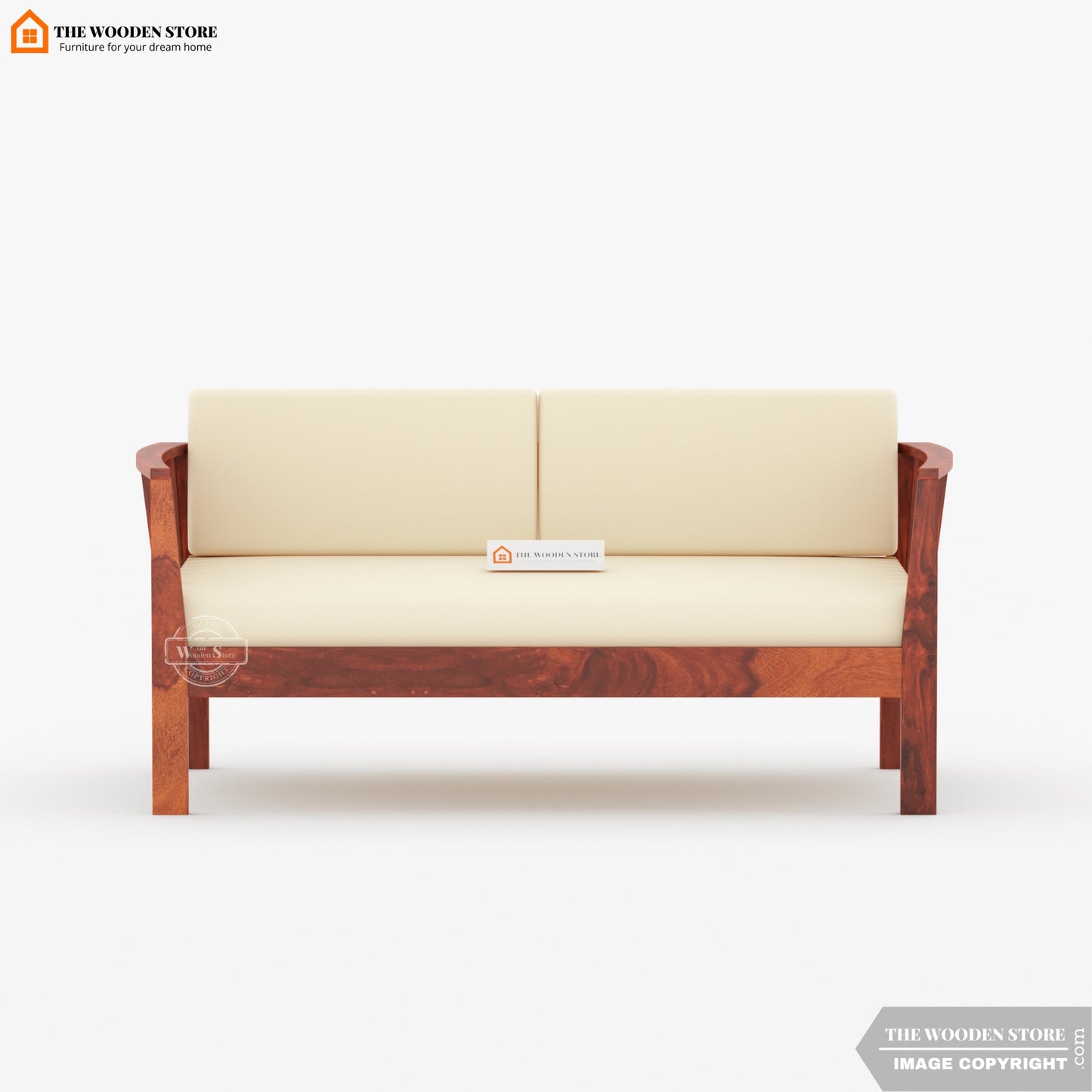 Hilltop 2 Seater Wooden Sofa (Honey Finish)