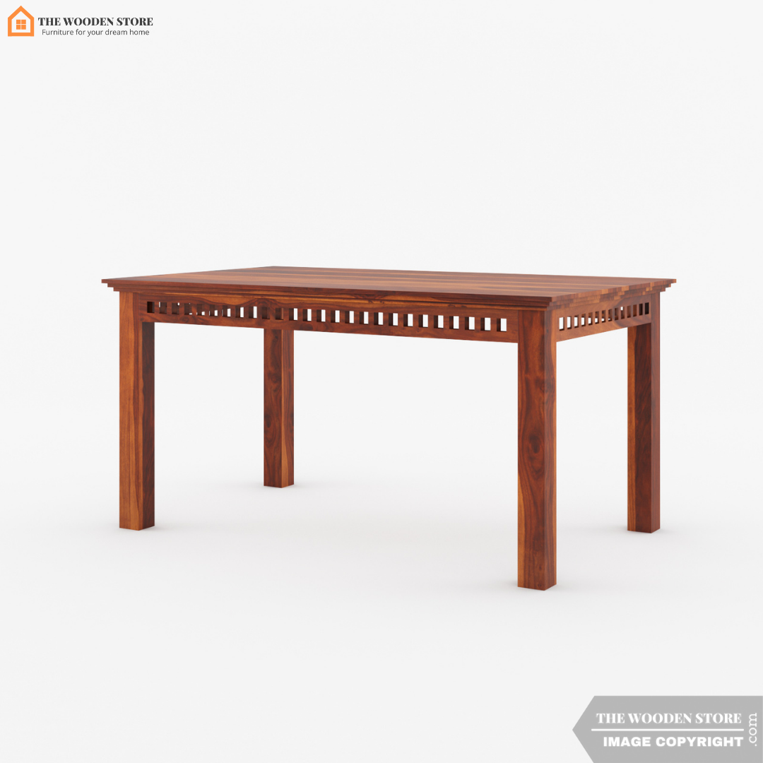 Donald 6 Seater Dining Table Set (Honey Finish)