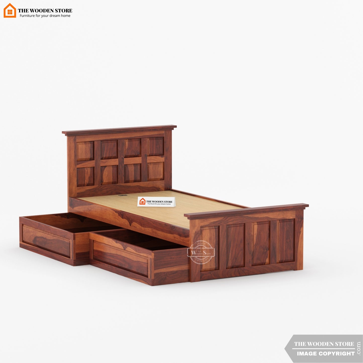 Paloma Single Bed With Storage (Honey Finish)