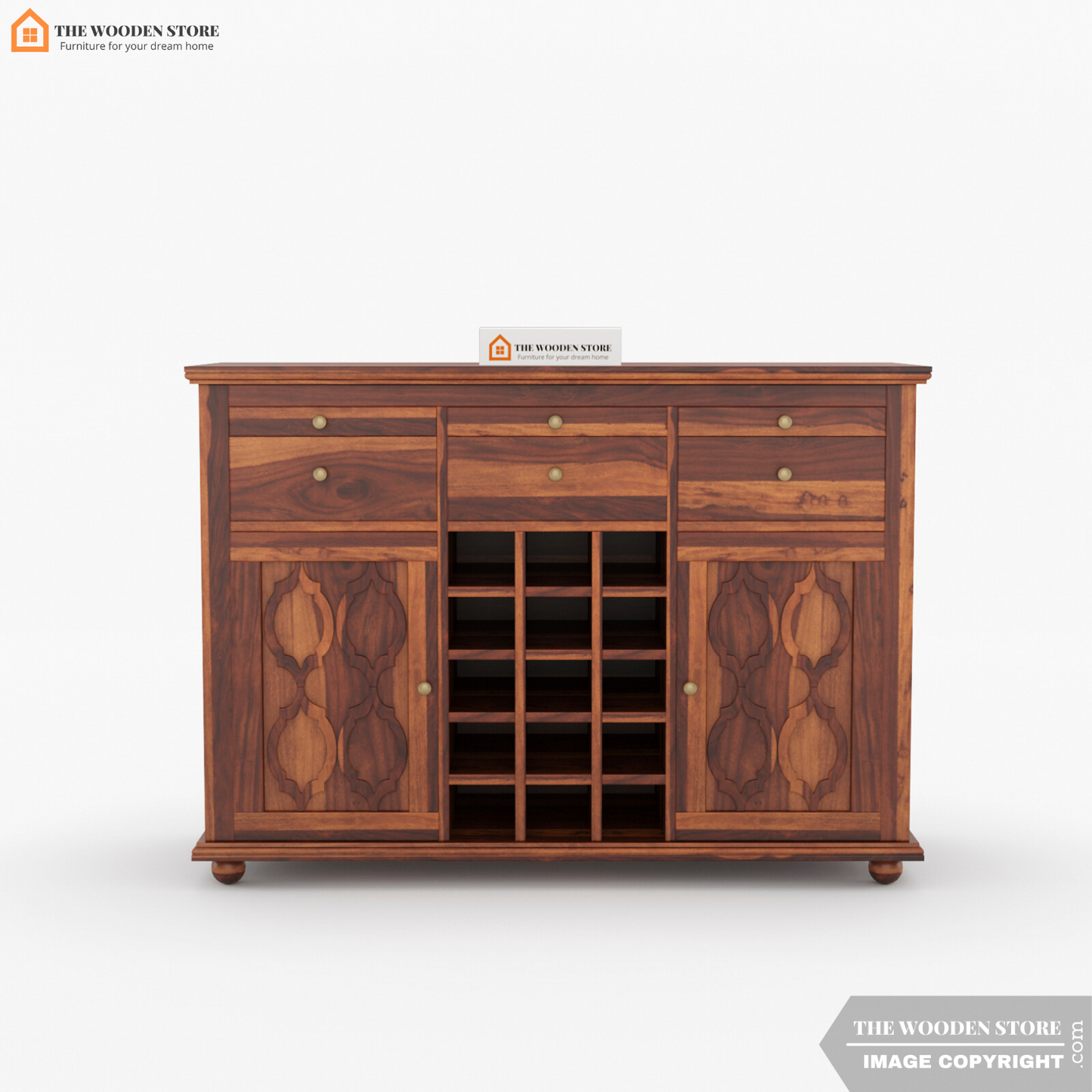 Monty Bar Cabinet (Honey Finish)