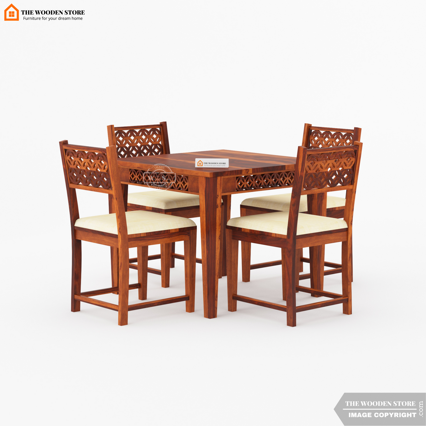 Daffy 4 Seater Dining Set (Honey Finish)