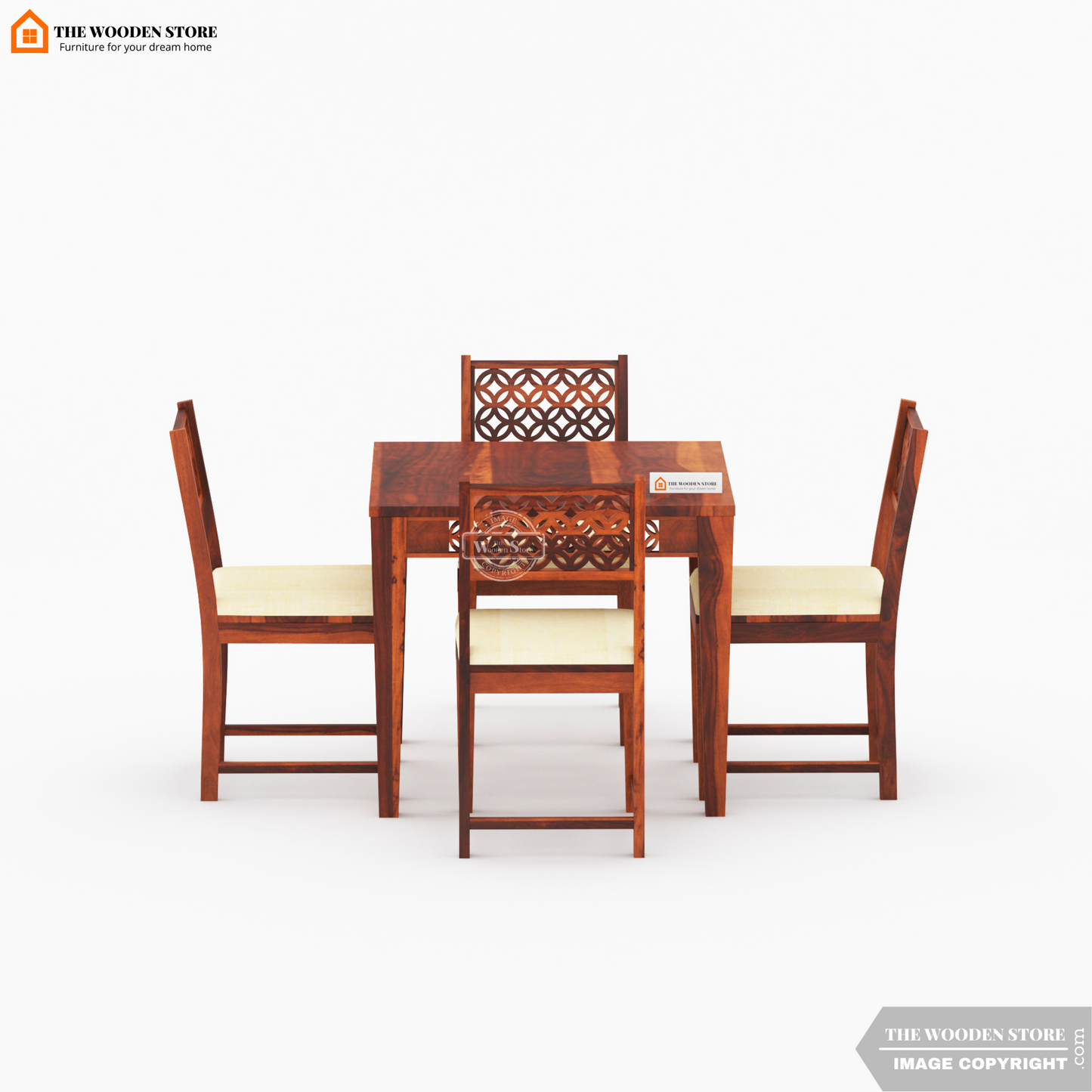 Daffy 4 Seater Dining Set (Honey Finish)