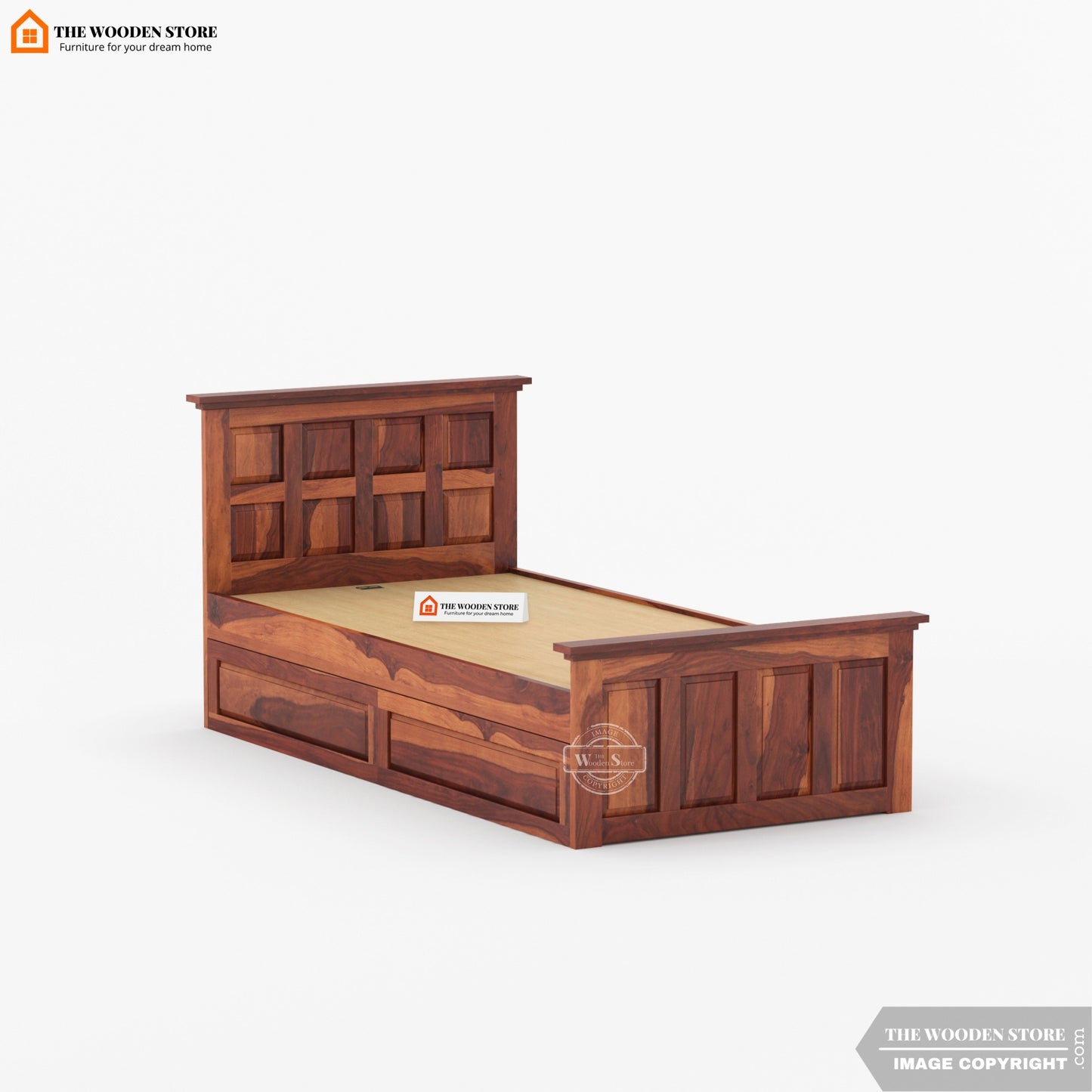 Paloma Single Bed With Storage (Honey Finish)