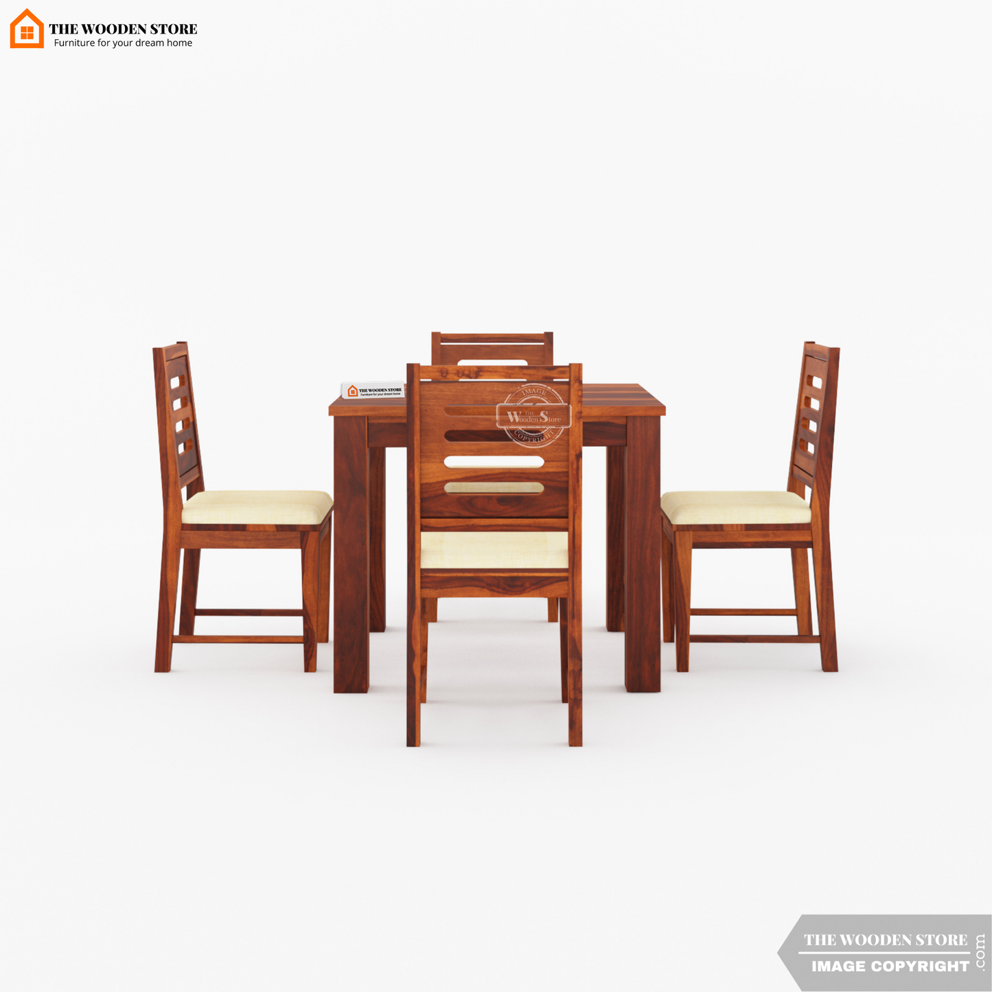 Bob 4 Seater Dining Set (Honey Finish)