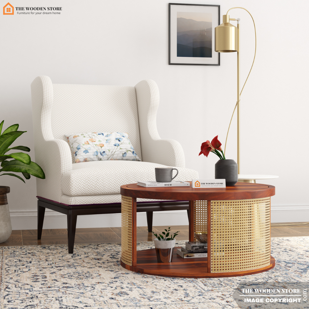 Carter Round Coffee Table (Honey Finish)