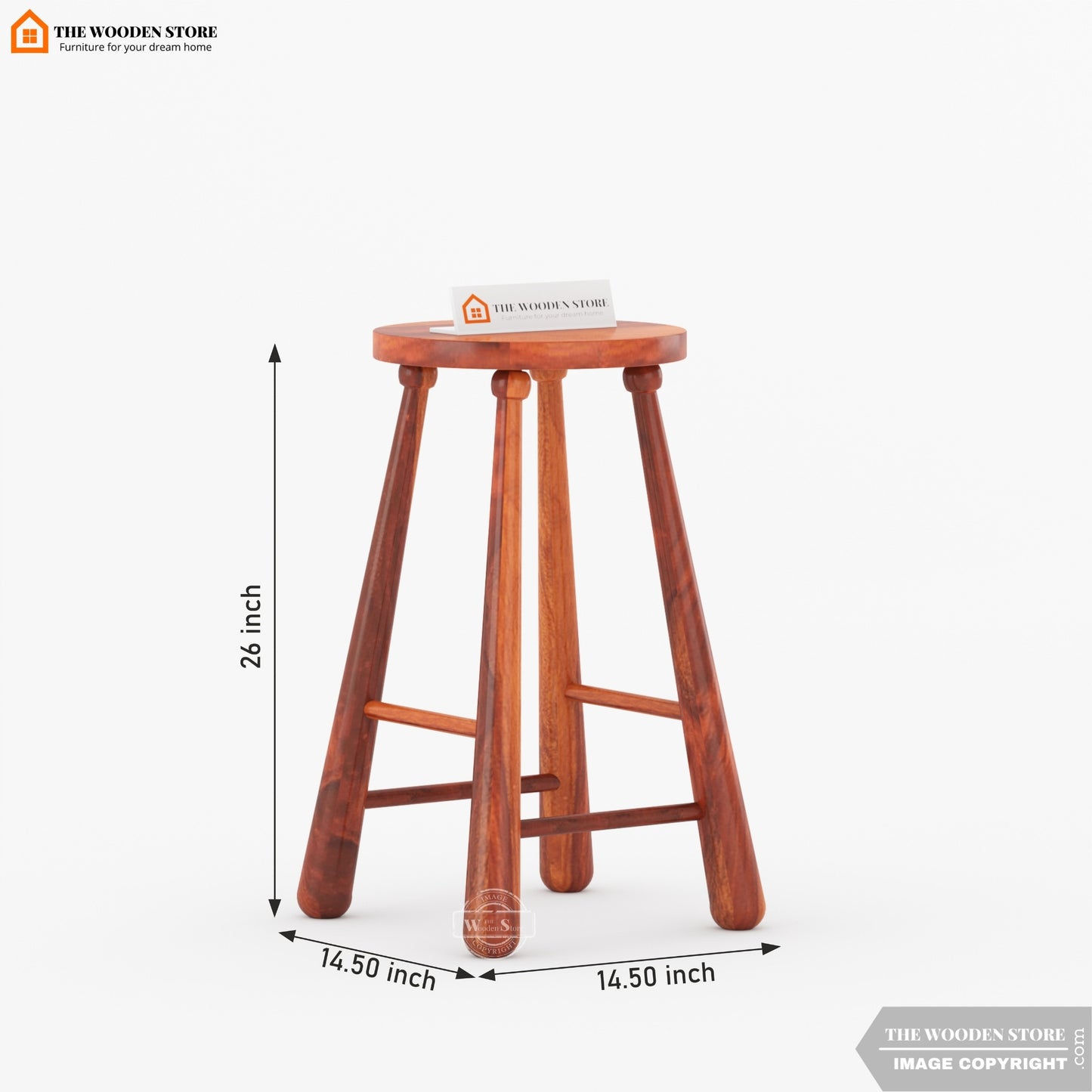 Baseball Bat Stool (Honey Finish)
