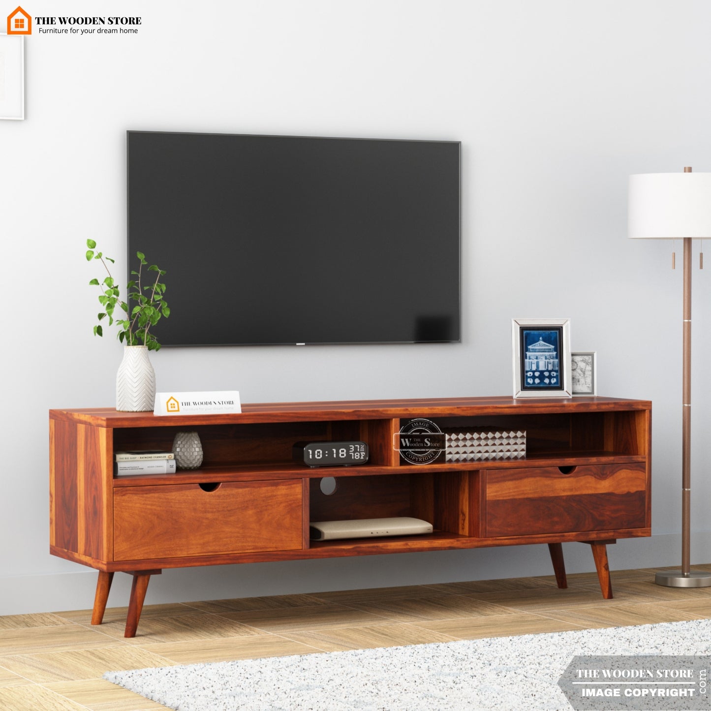 Oslo Large Tv Unit (Honey Finish)
