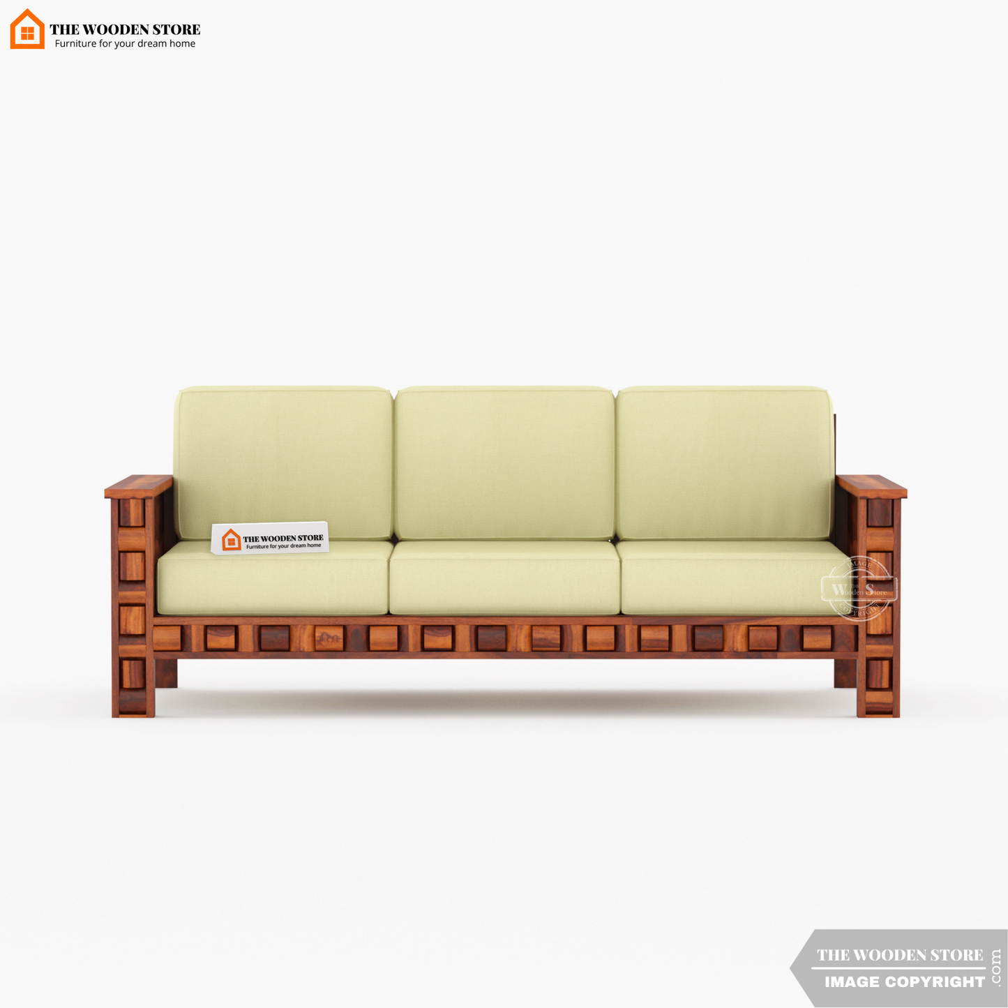 Woodwave 3+1+1 Wooden Sofa Set (Honey Finish)