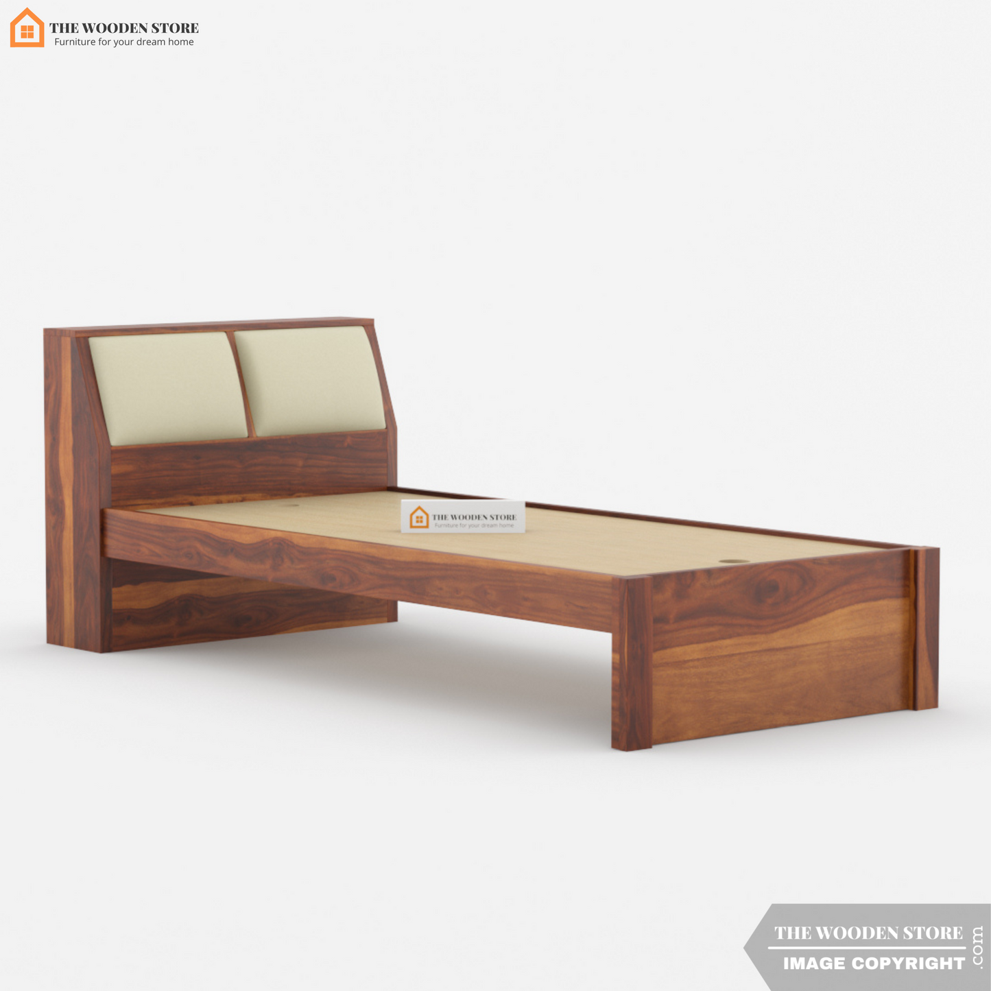 Walker Single Bed With Drawer Storage (Honey Finish)