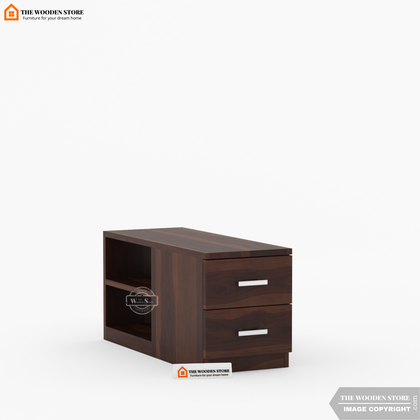 Shawn L-Shaped Sofa with Storage (Walnut Finish)