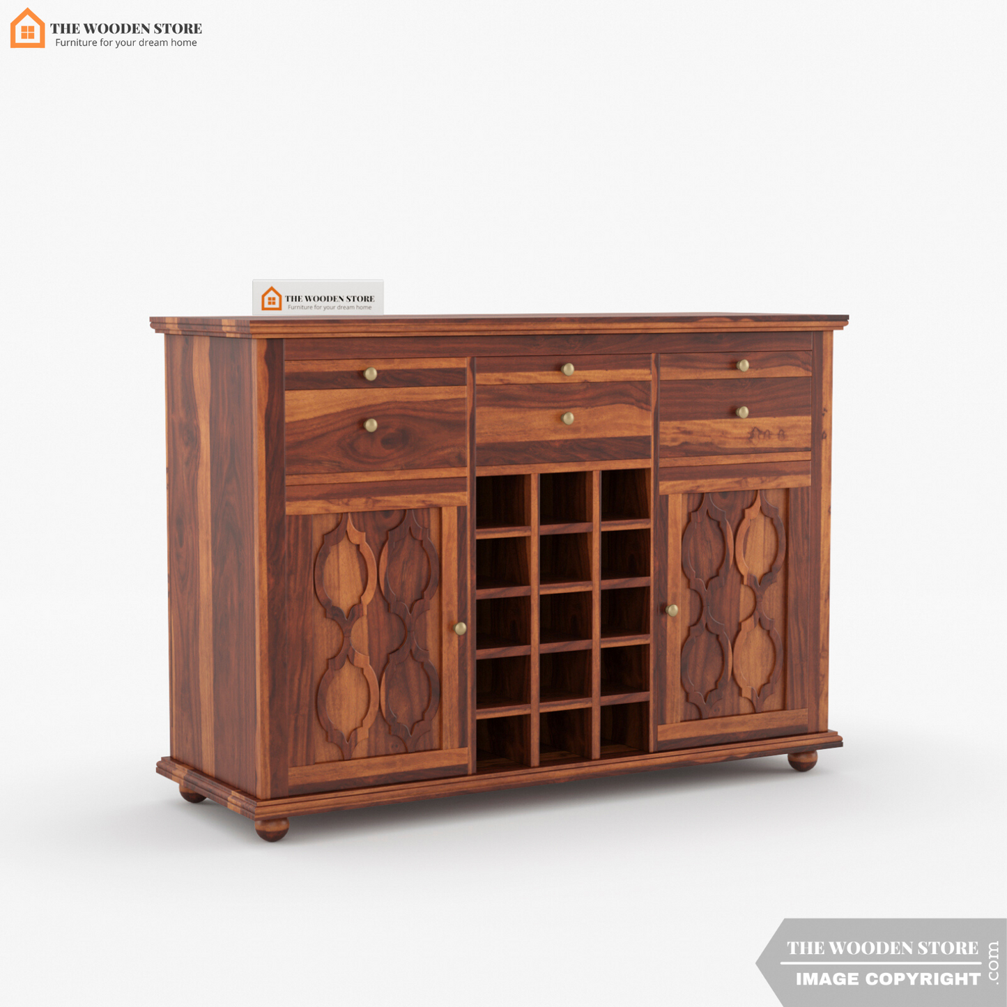 Monty Bar Cabinet (Honey Finish)