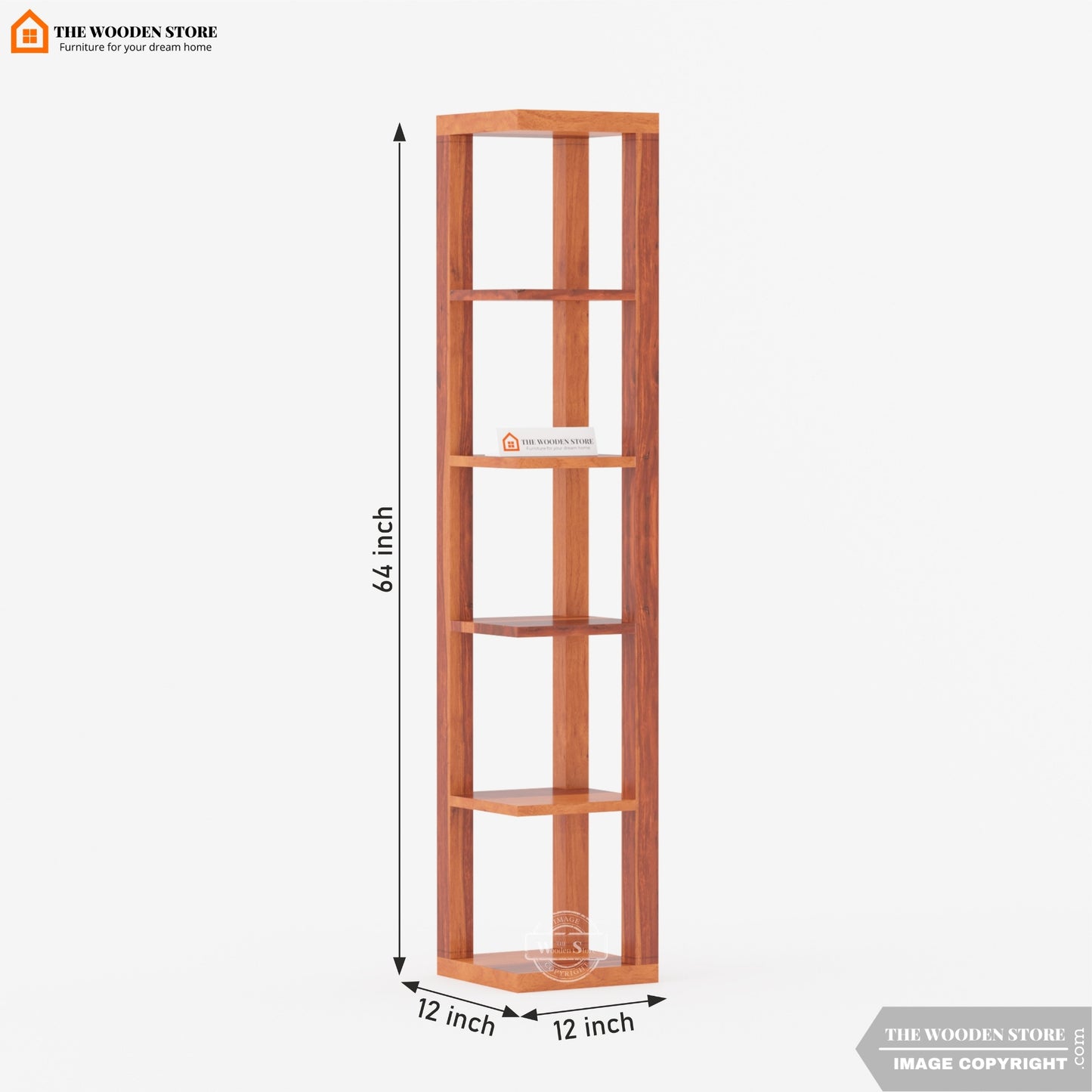 Volley Corner Bookshelf (Honey Finish)