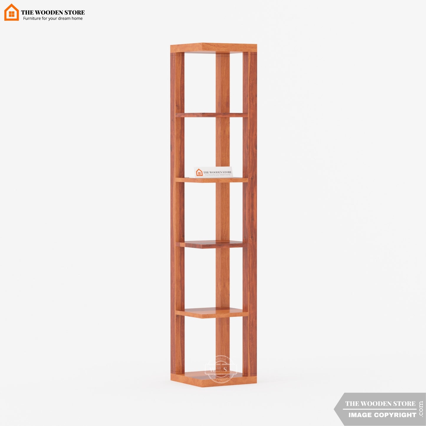 Volley Corner Bookshelf (Honey Finish)
