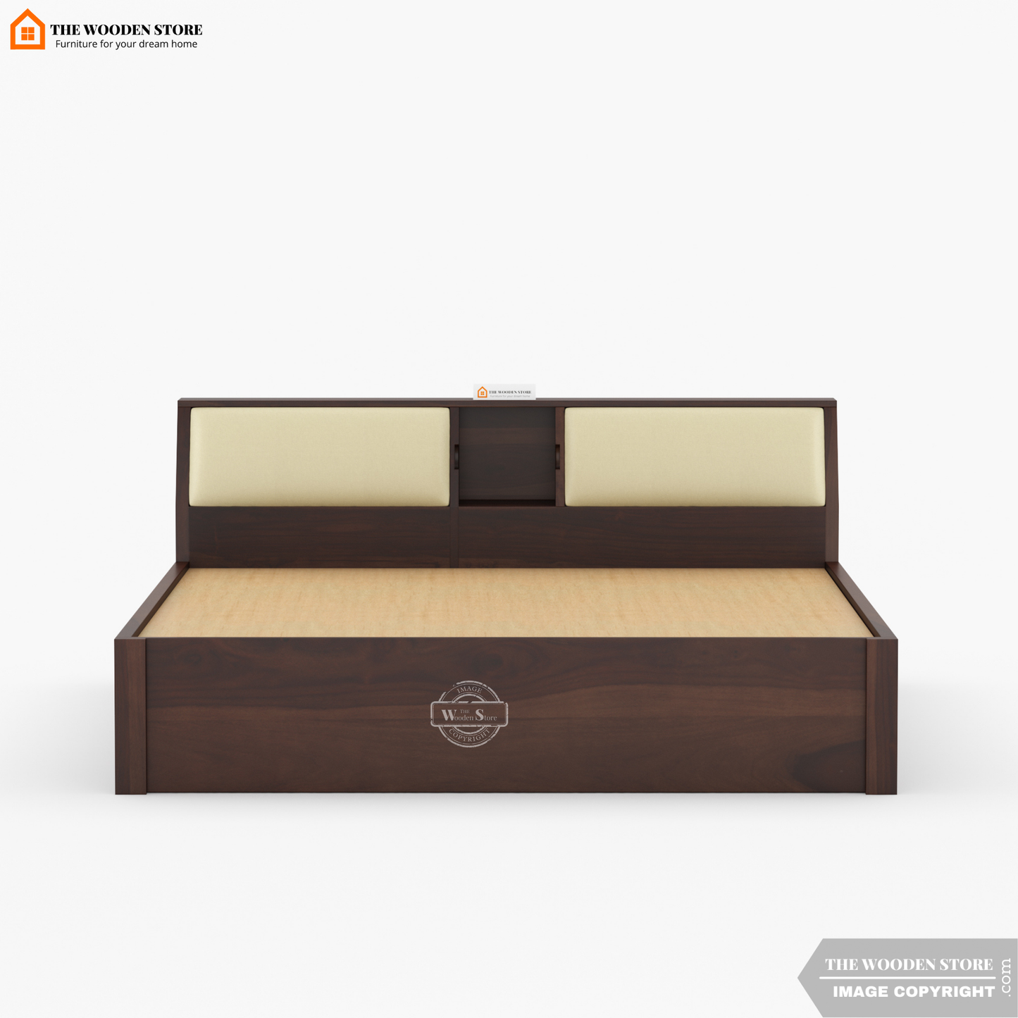 Walker Hydraulic Bed With Storage (King Size, Walnut Finish)