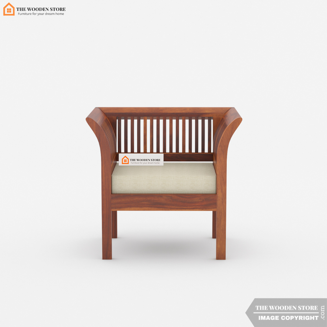 Vasundhara 3+1+1 Wooden Sofa Set (Honey Finish)
