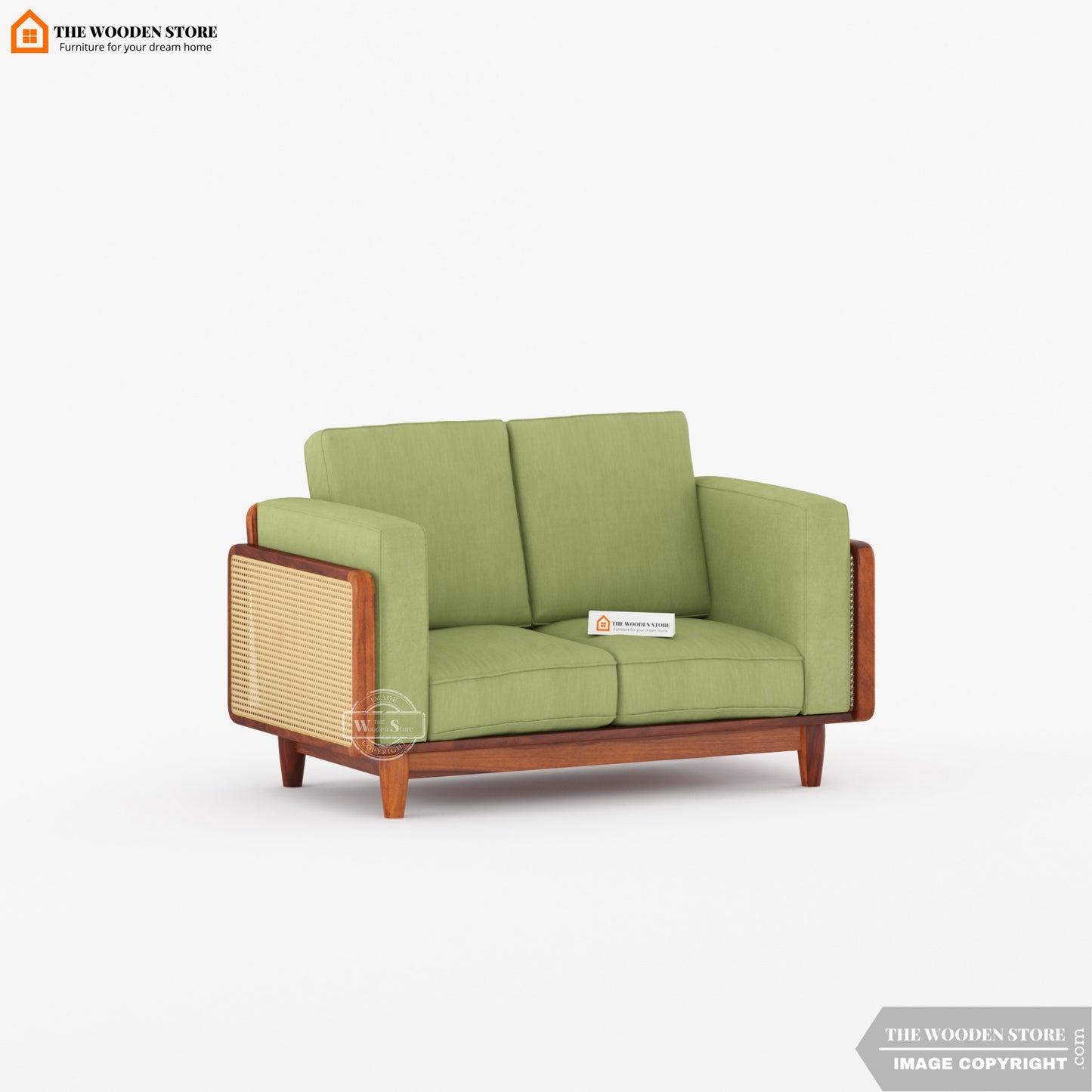Arica 2 Seater Wooden Sofa (Honey Finish)