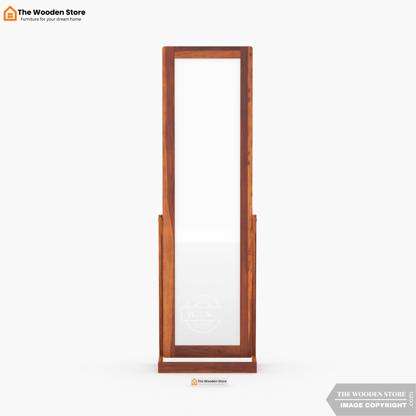 Holly Sheesham Wood Full Length Dressing Mirror (Honey Finish)