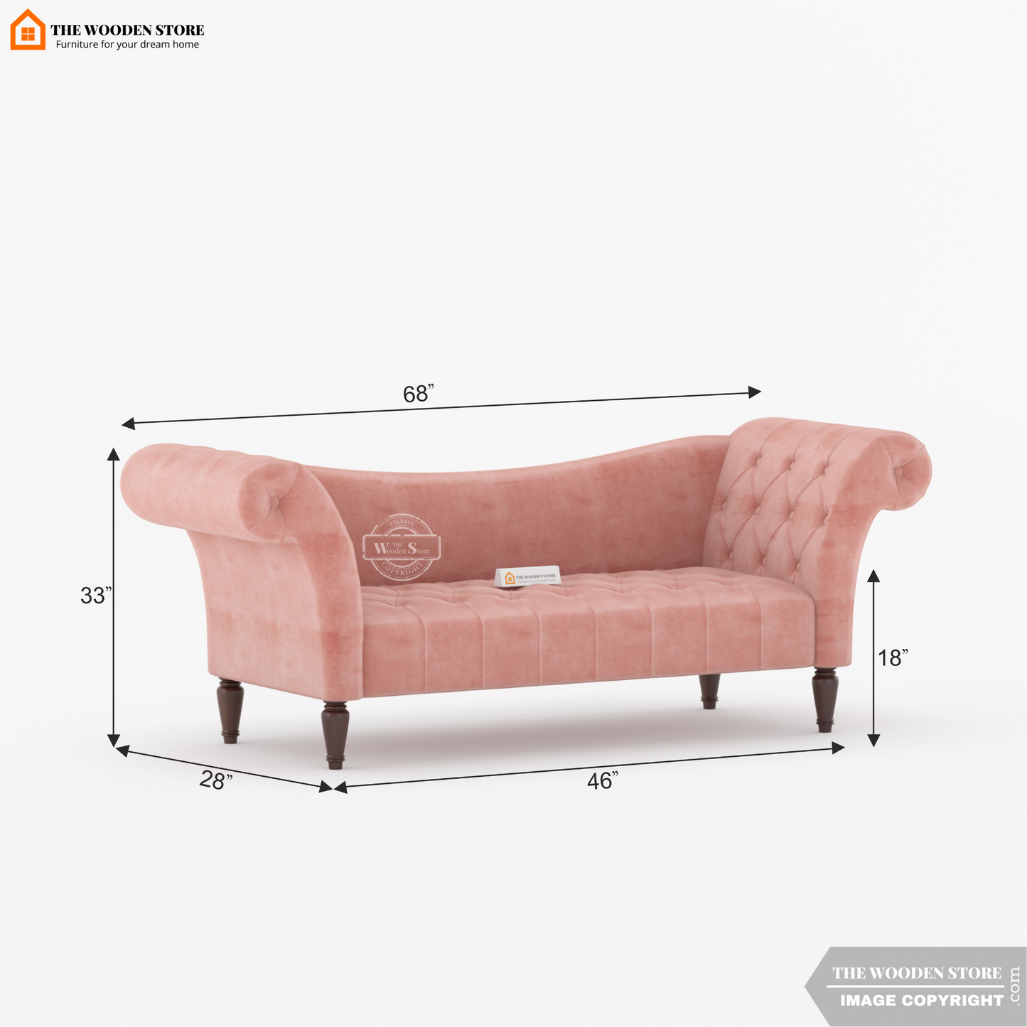 Sable Chaise Lounge (Blush Pink)