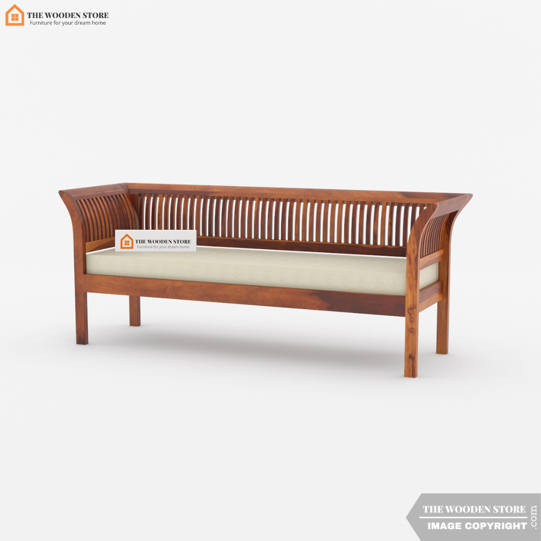 Vasundhara 3+1+1 Wooden Sofa Set (Honey Finish)