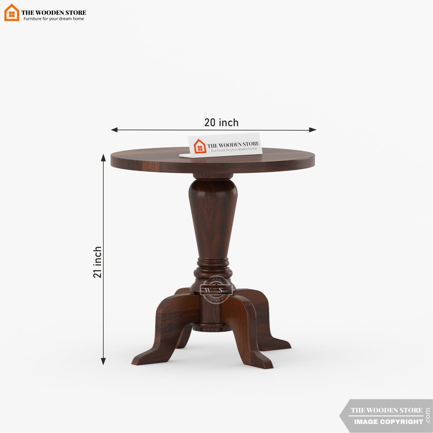 Tyler Round Side Table (Walnut Finish)