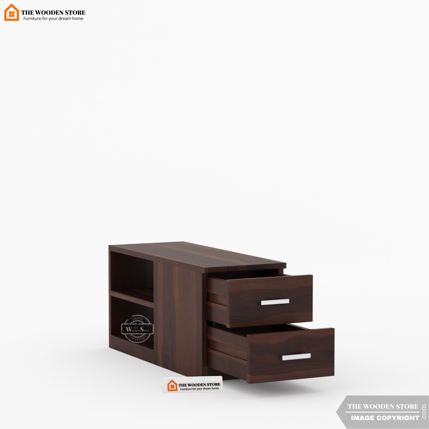 Shawn L-Shaped Sofa with Storage (Walnut Finish)