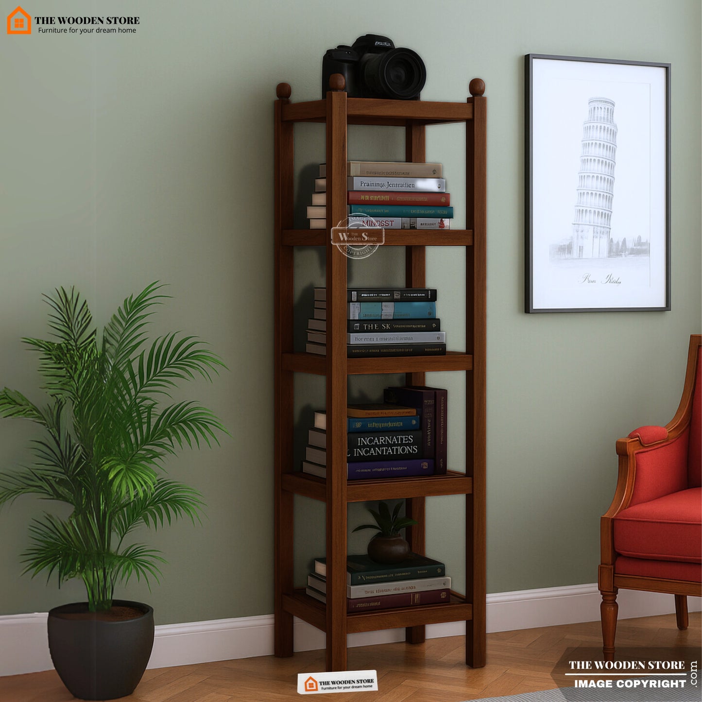 Pinnacle Bookshelf (Walnut Finish)