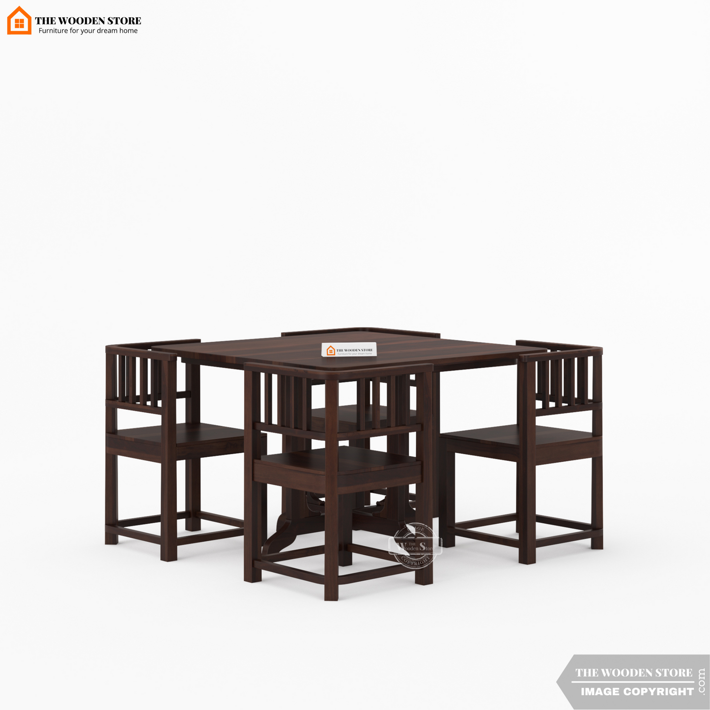 Carson 4 Seater Dining Set (Walnut Finish)