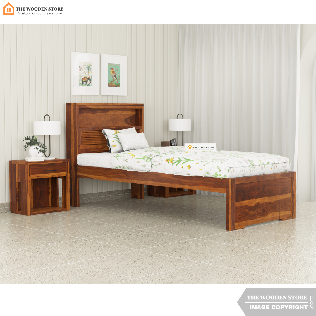 Franklin Single Bed With Storage (Honey Finish)