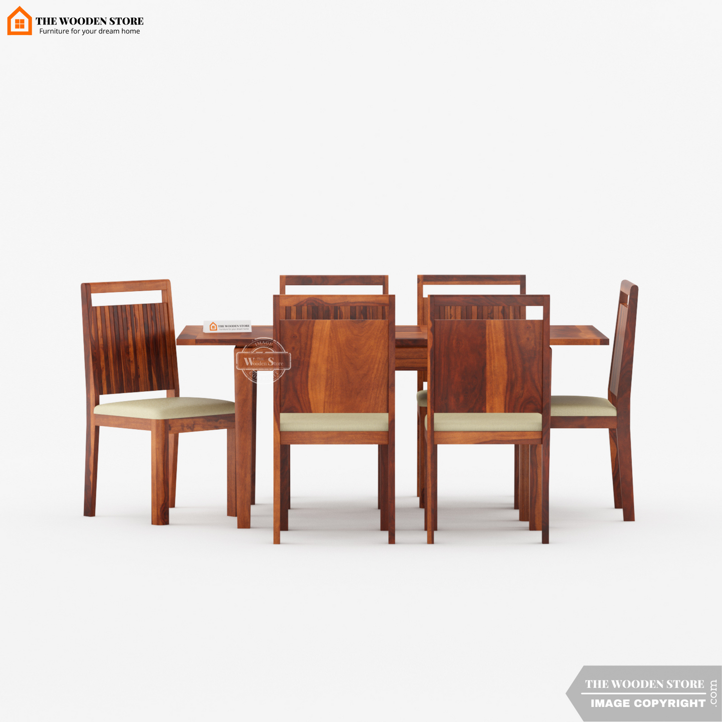 Marco Extendable 6 Seater Dining Set (Honey Finish)