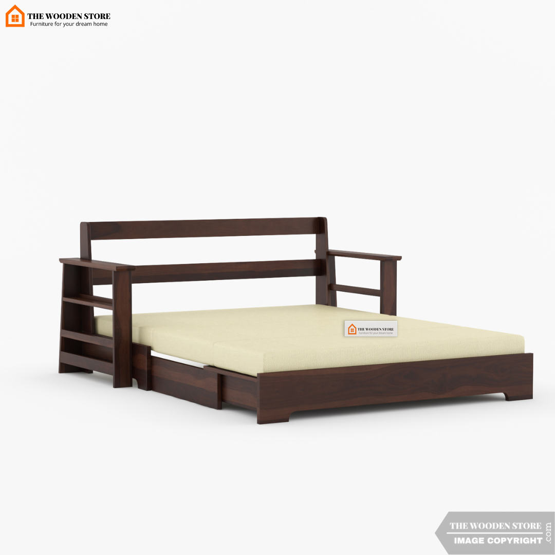 Dell Sofa Cum Bed (King Size, Walnut Finish)