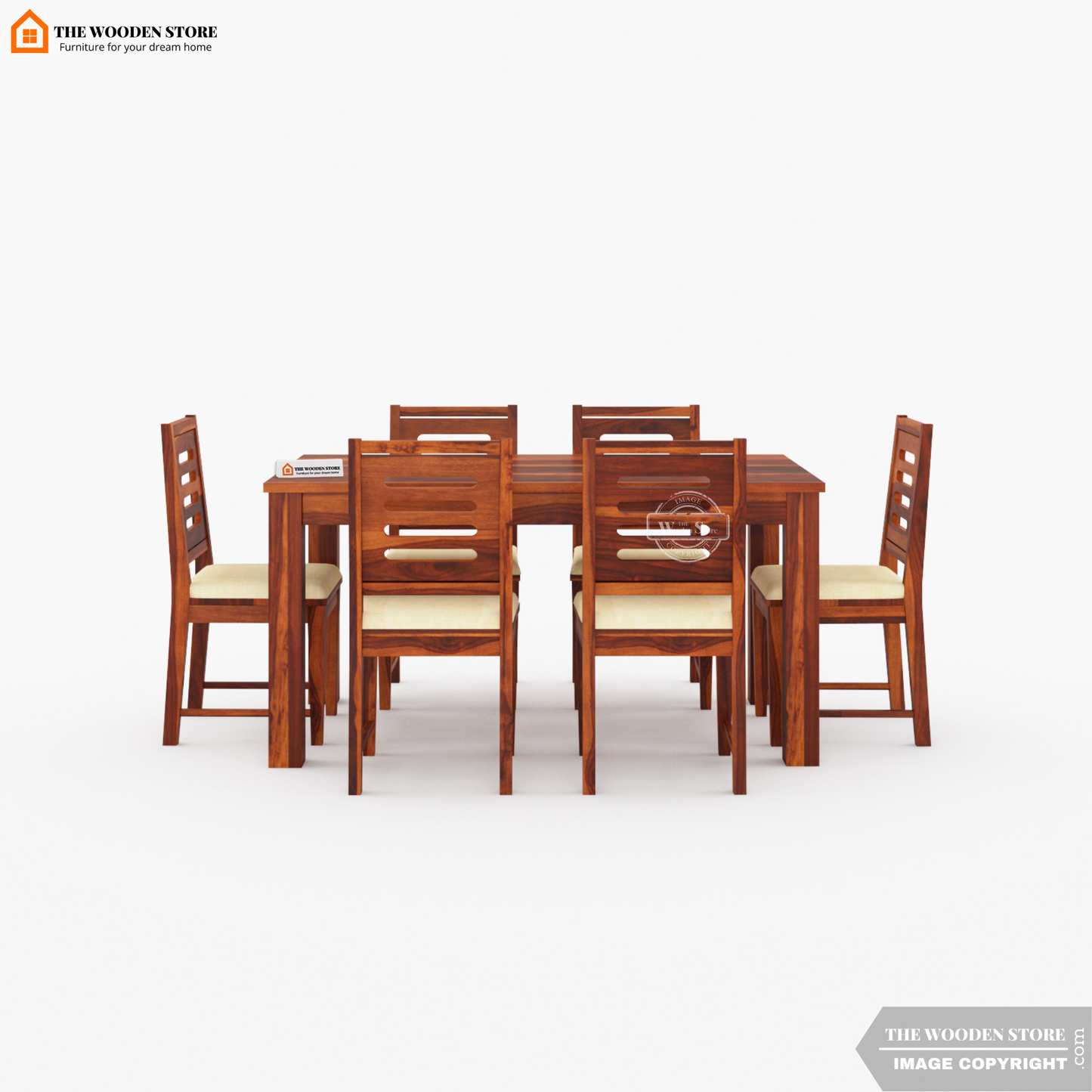Bob 6 Seater Dining Set (Honey Finish)