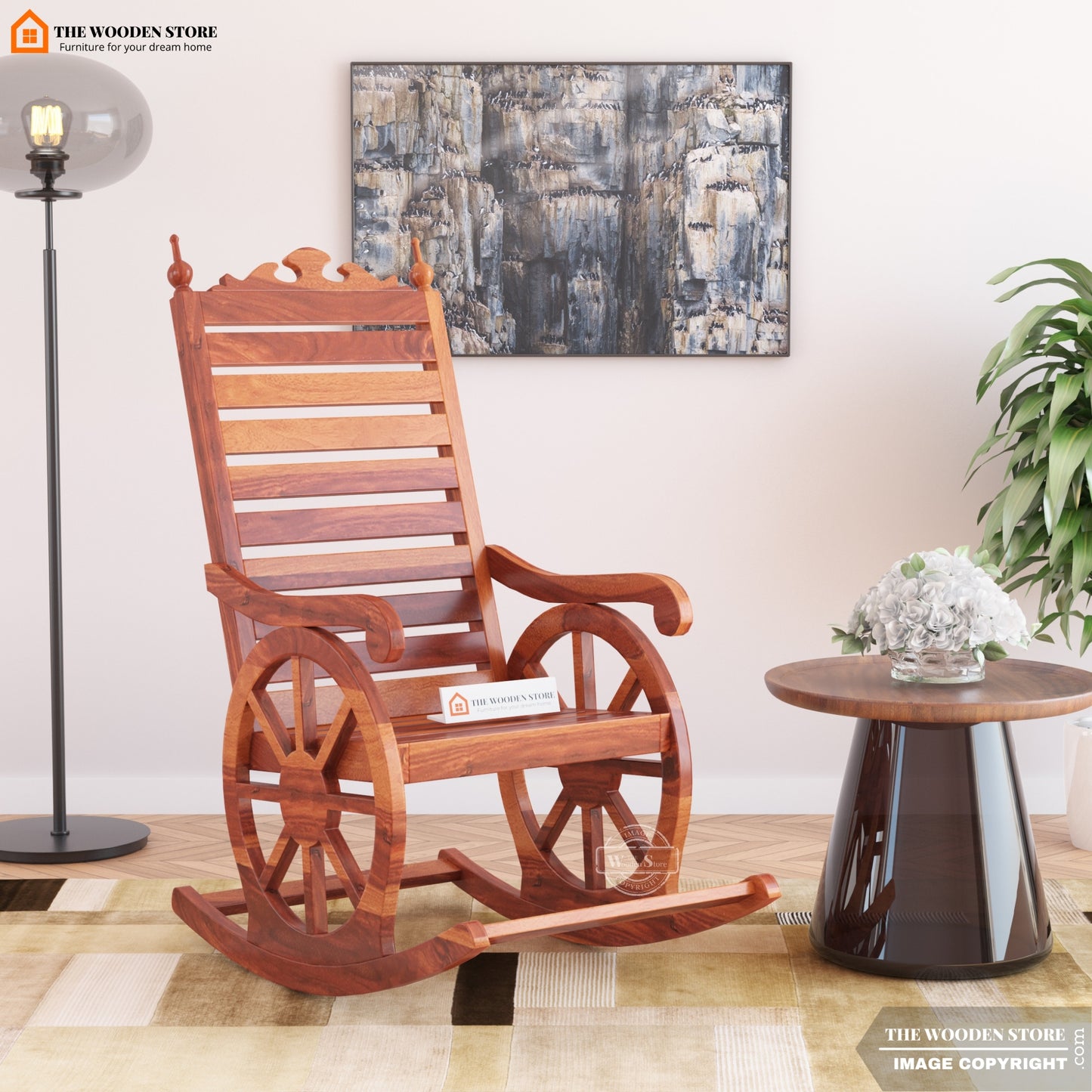 Skylar Rocking Chair (Honey Finish)