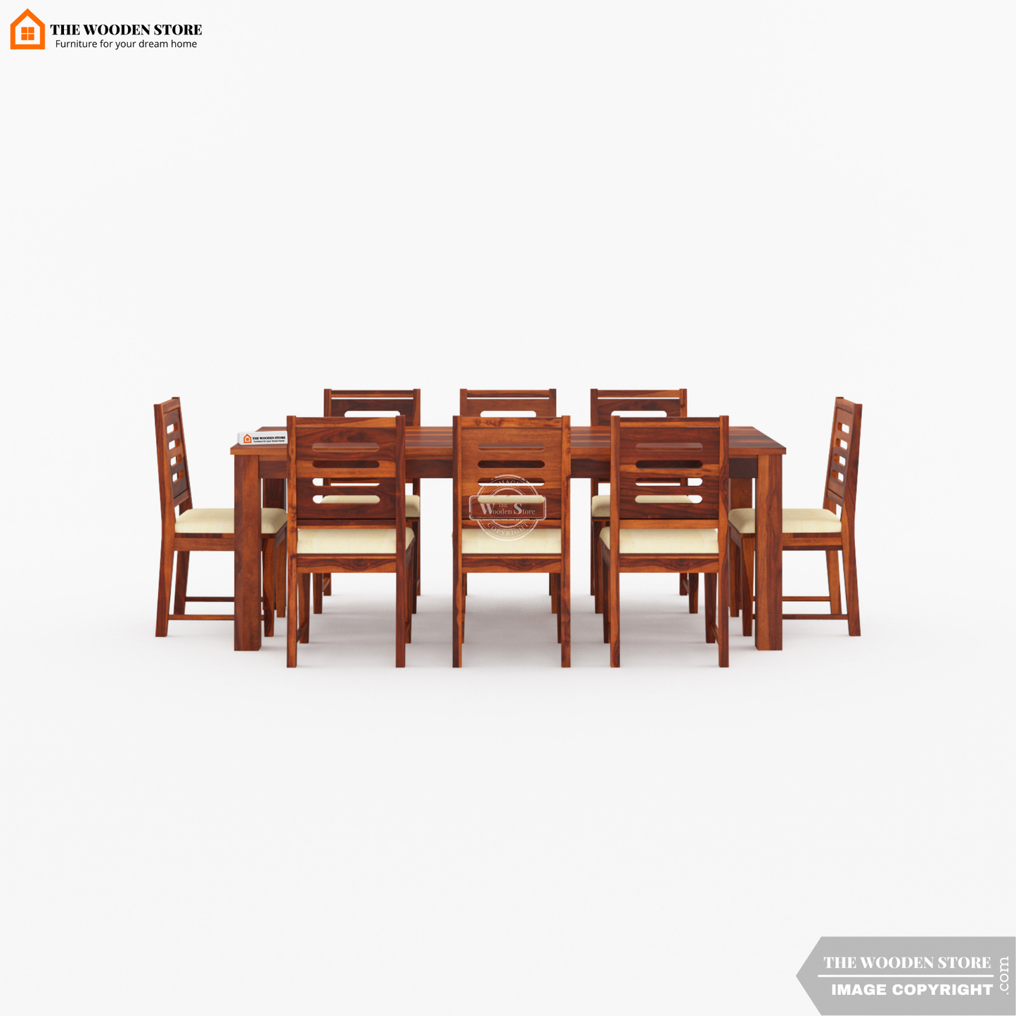 Bob 8 Seater Dining Set (Honey Finish)