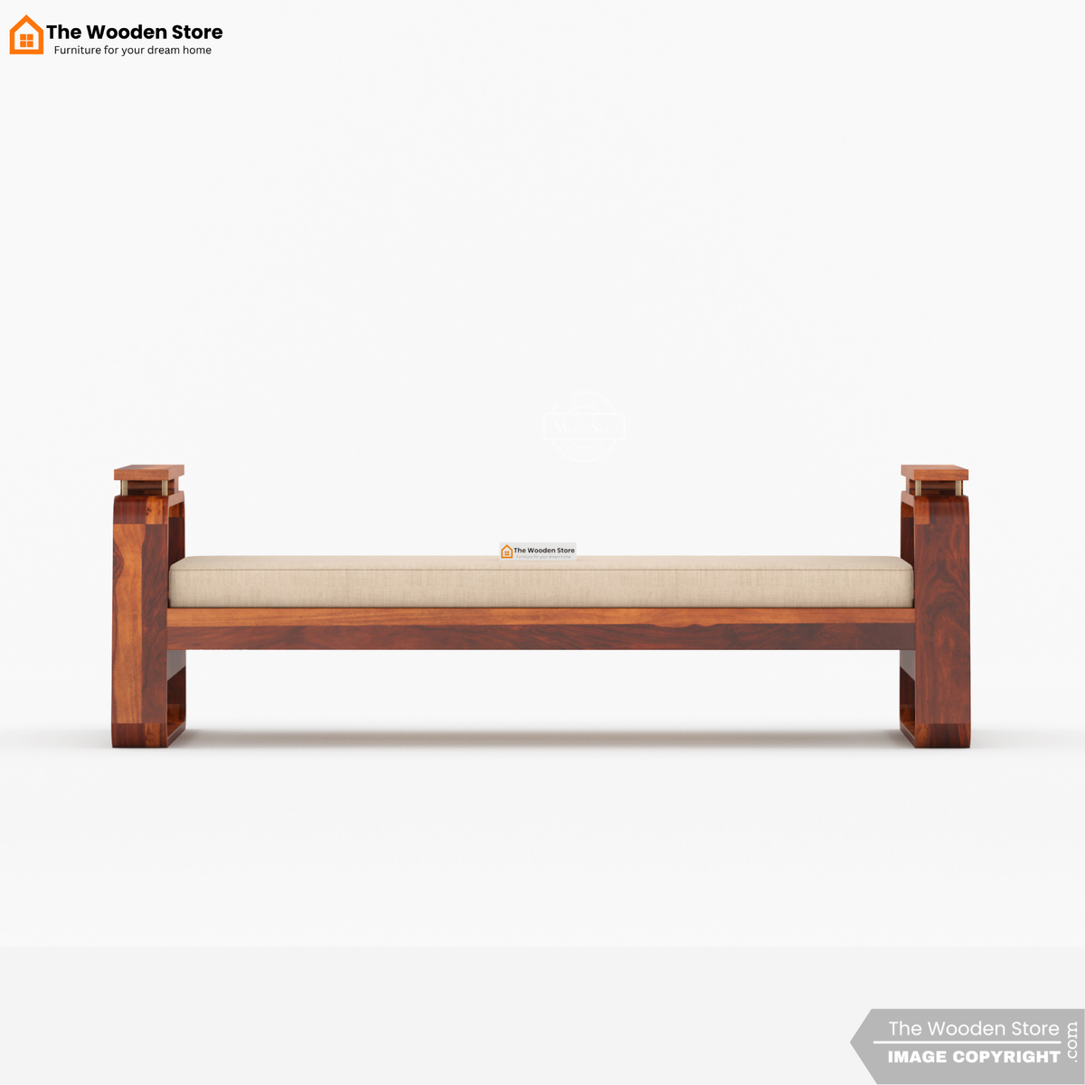 Urban Divan With Cane and Brass Detailing (Honey Finish)