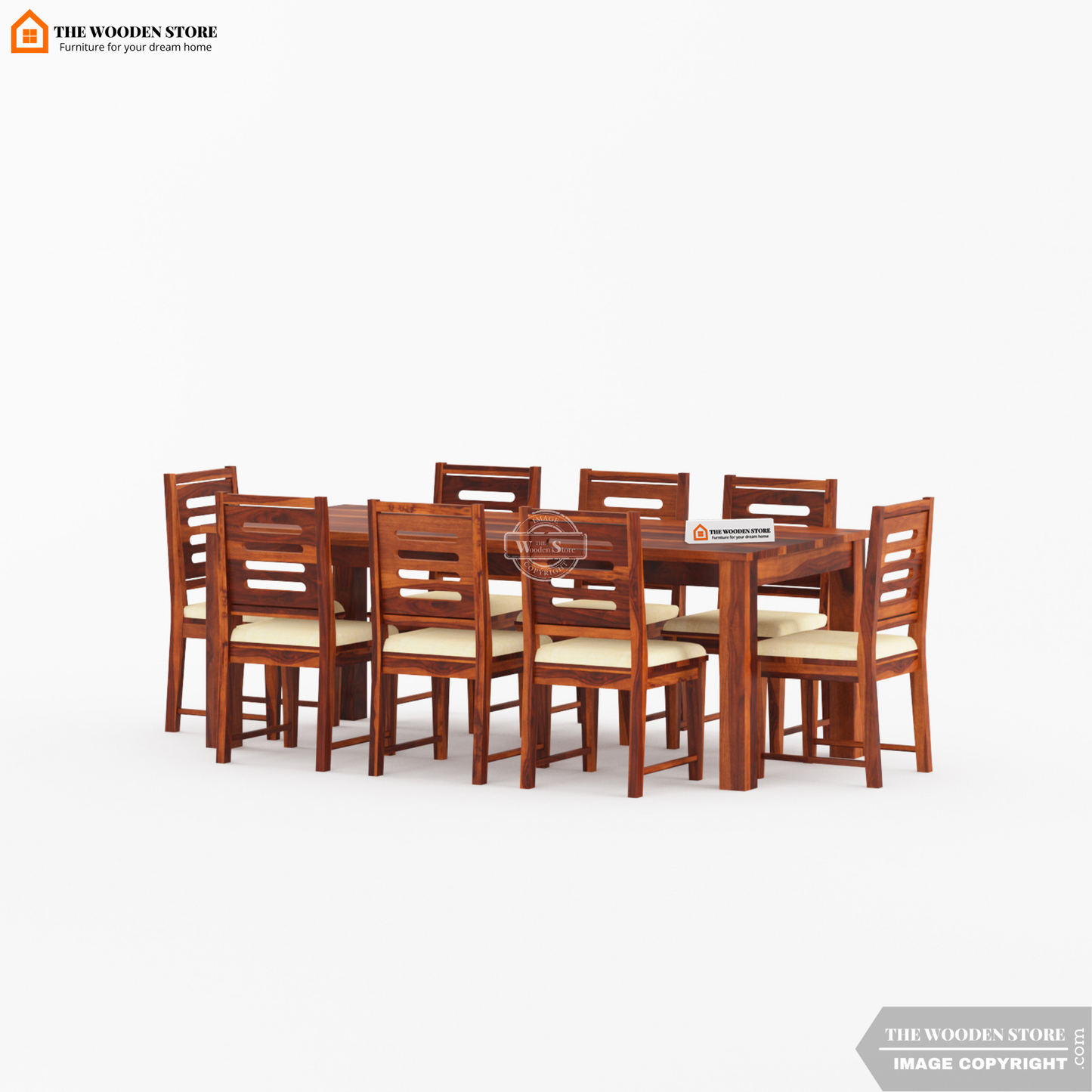 Bob 8 Seater Dining Set (Honey Finish)