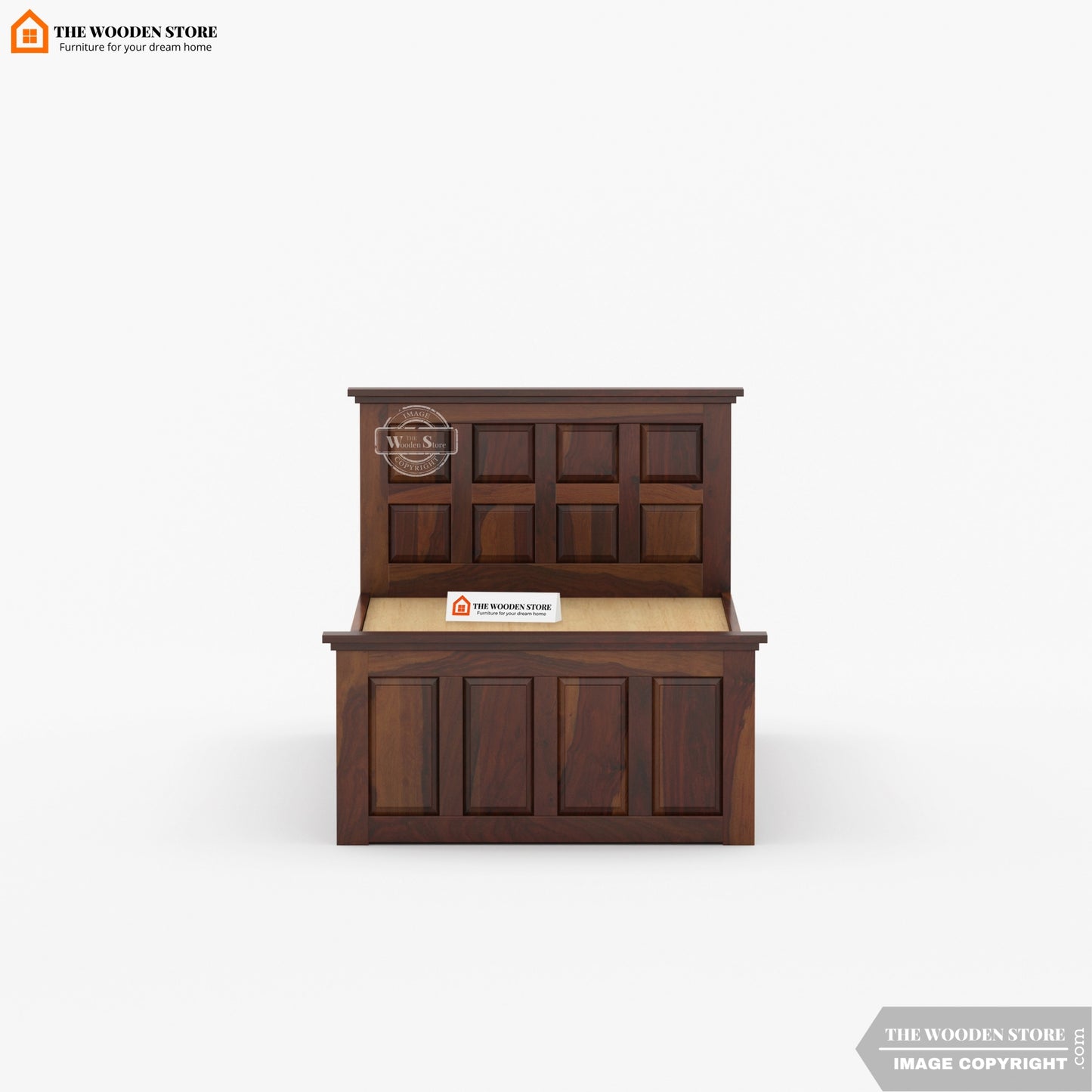 Paloma Single Bed Without Storage (Walnut Finish)