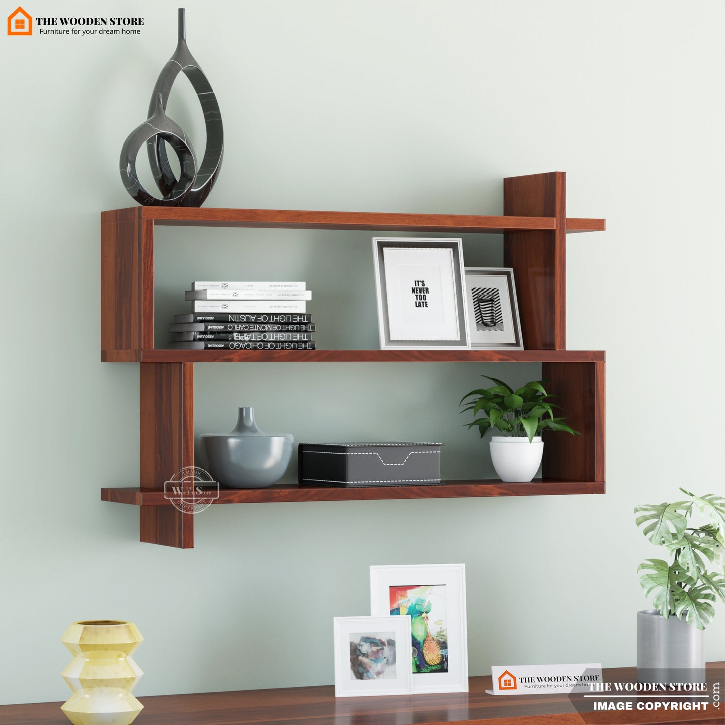 Snoopy Wall Shelf (Walnut Finish)
