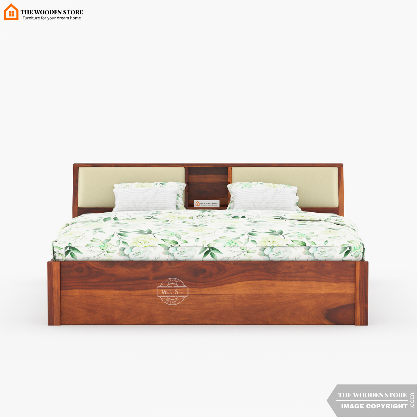 Walker Bed without Storage (King Size, Honey Finish)