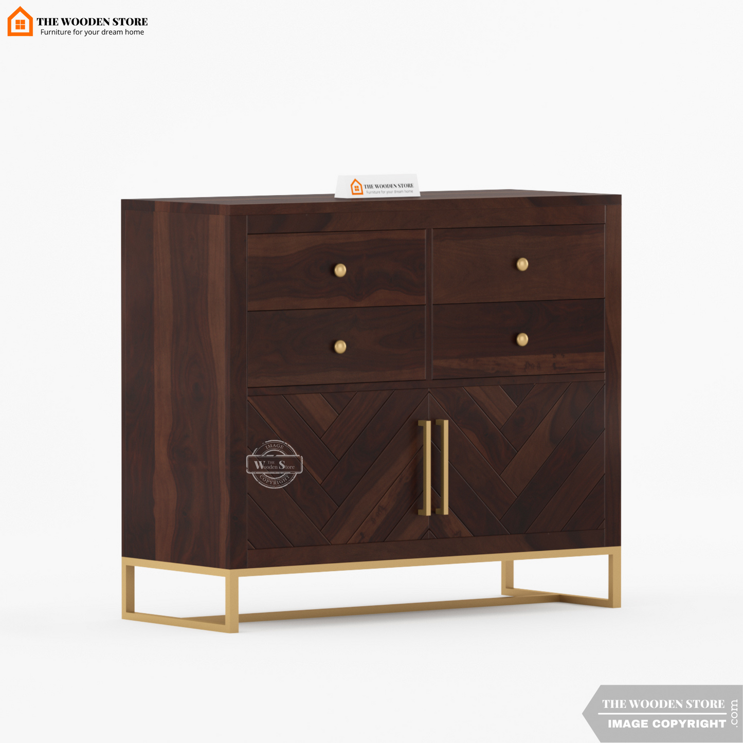 Kyron Chest Of Drawers (Walnut Finish)