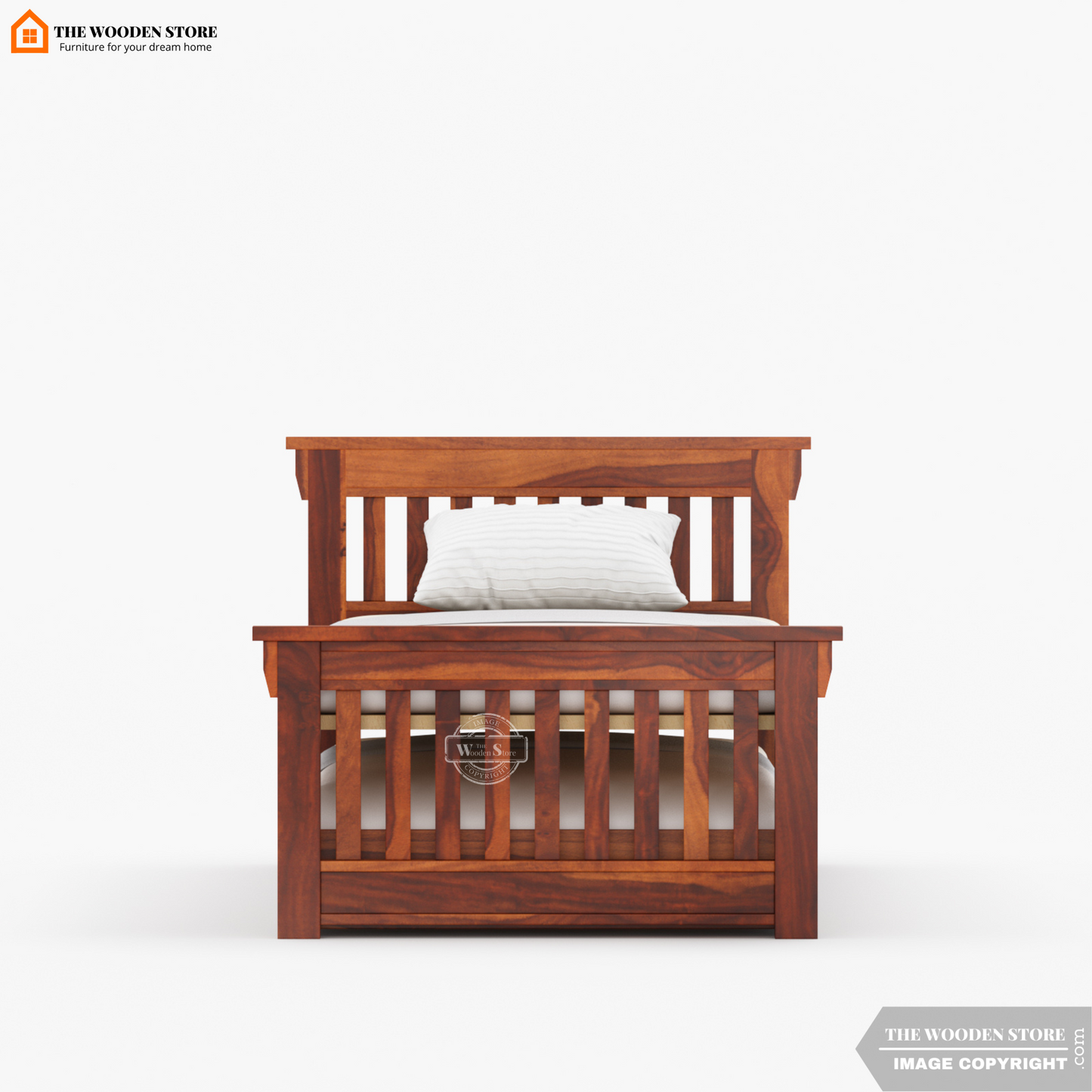 Kiara Trundle Bed (Honey Finish)