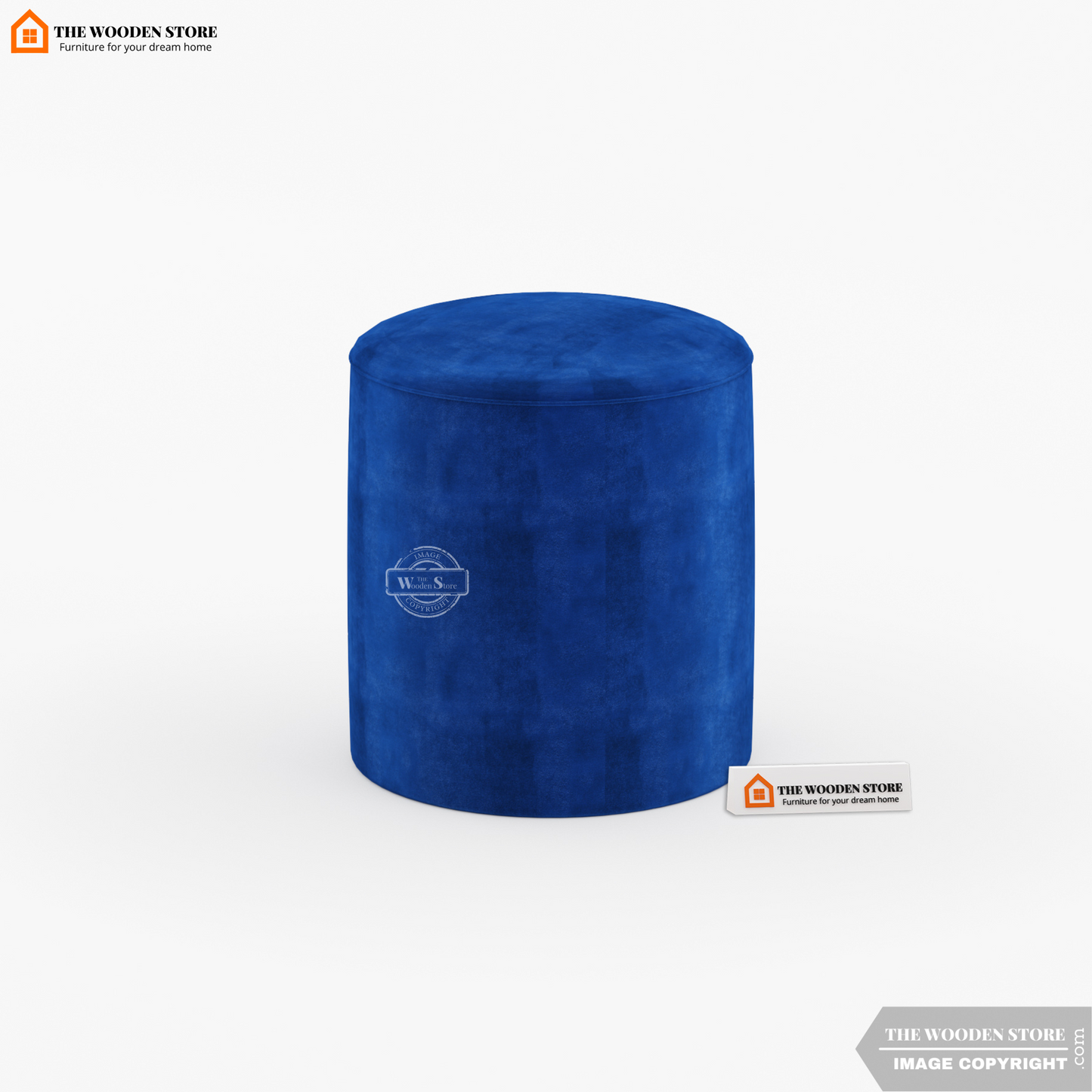 Dove Round Pouffe (Marine Blue)