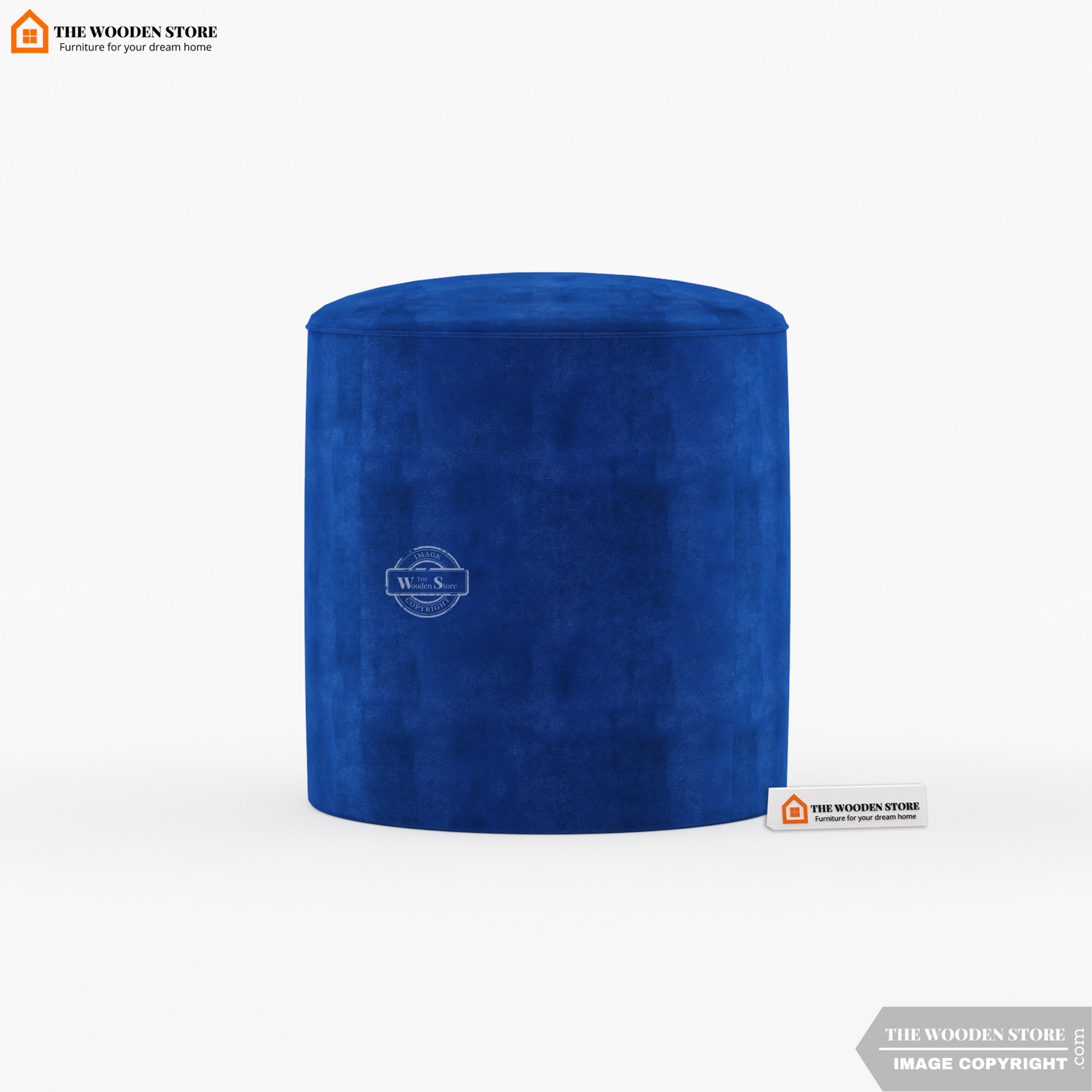 Dove Round Pouffe (Marine Blue)