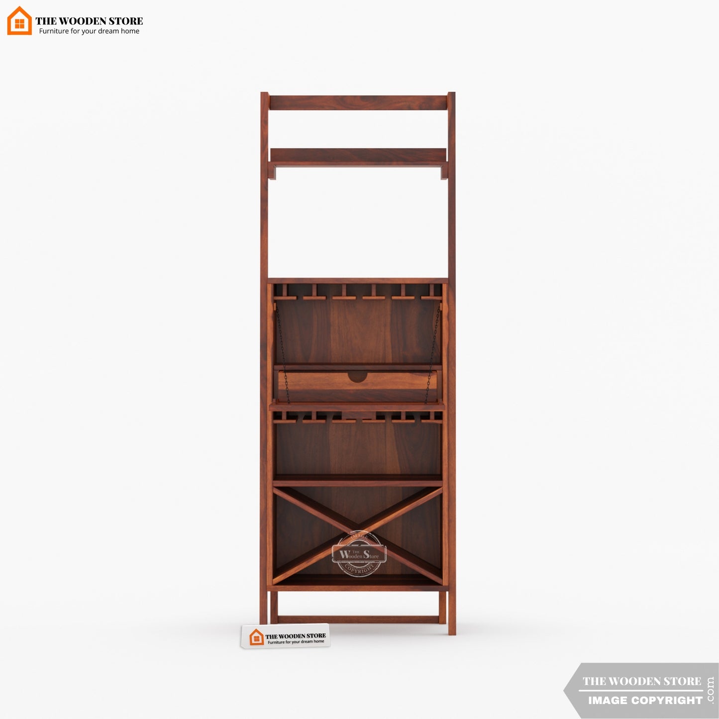 Teaire Bar Cabinet (Honey Finish)