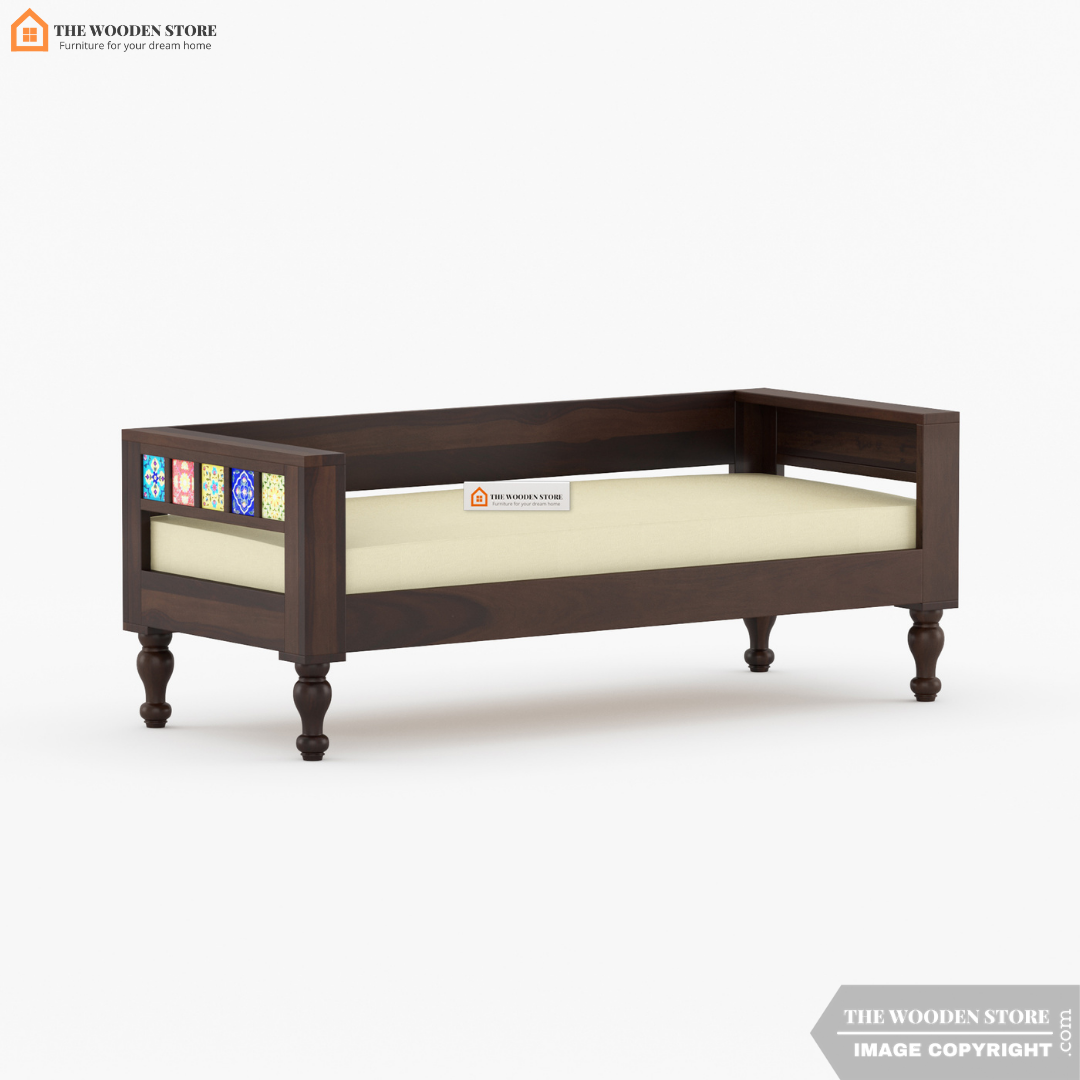 Bunny 3 Seater Wooden Sofa (Walnut Finish)