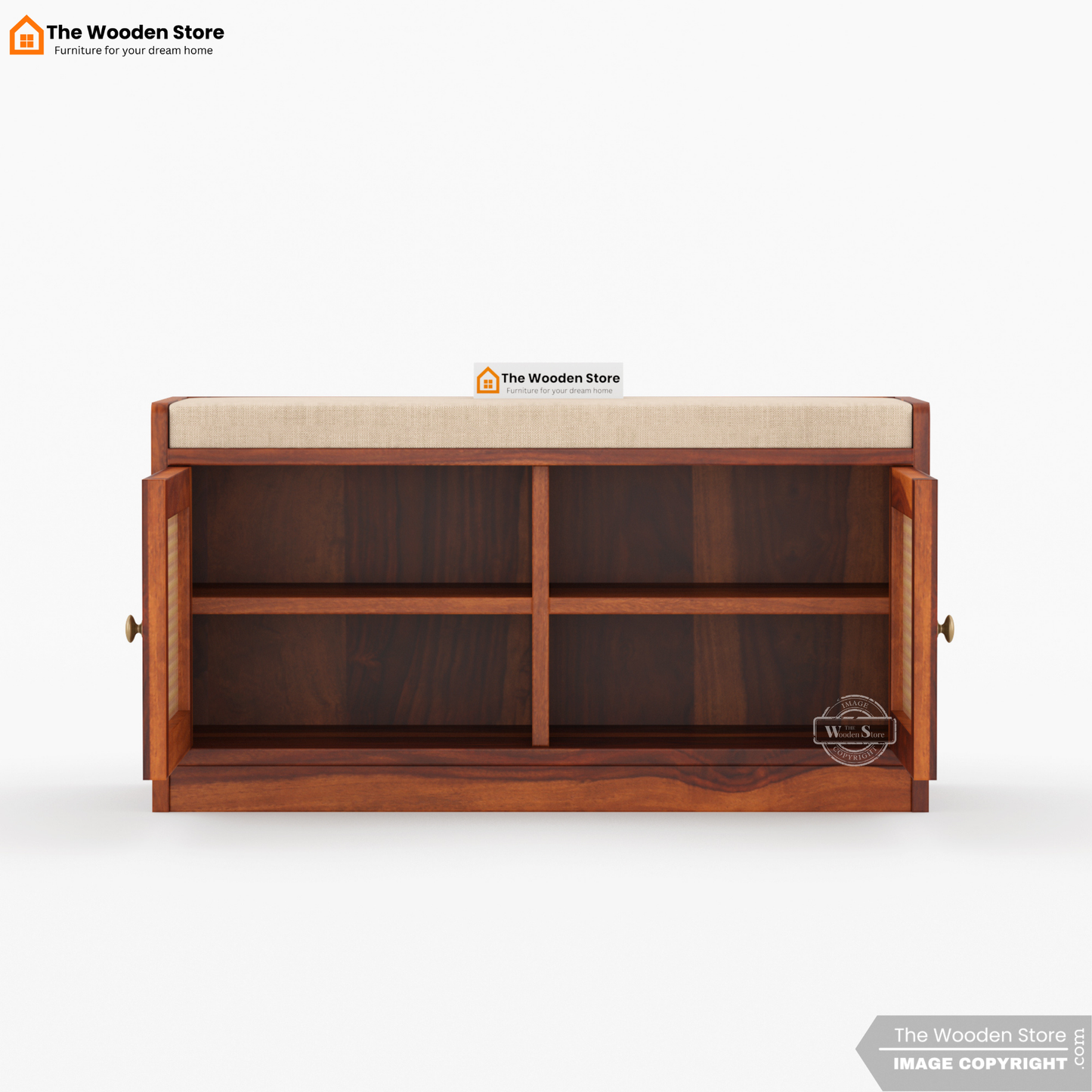 Lupe Shoe Rack (Honey Finish)