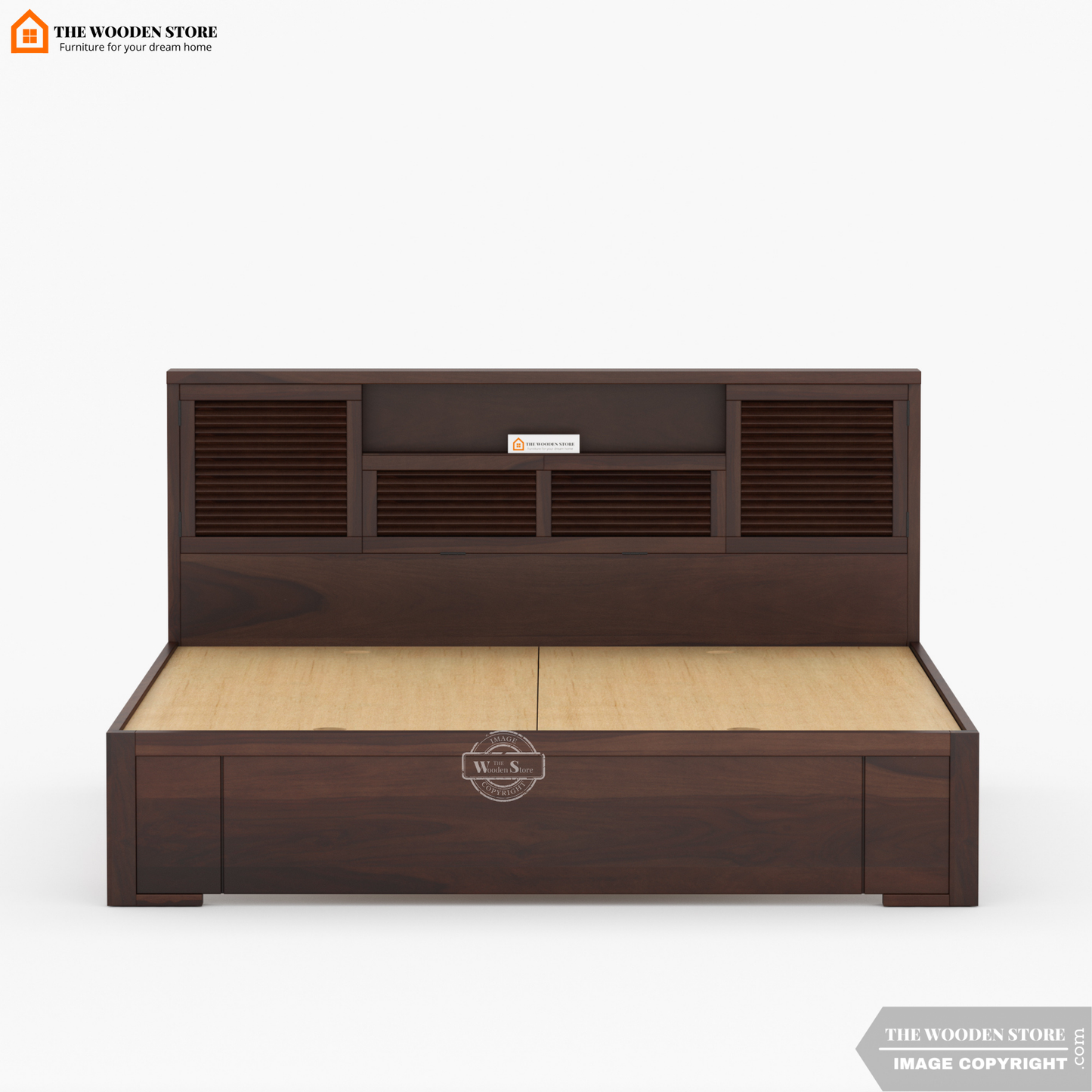 Franklin Bed without Storage (King Size, Walnut Finish)