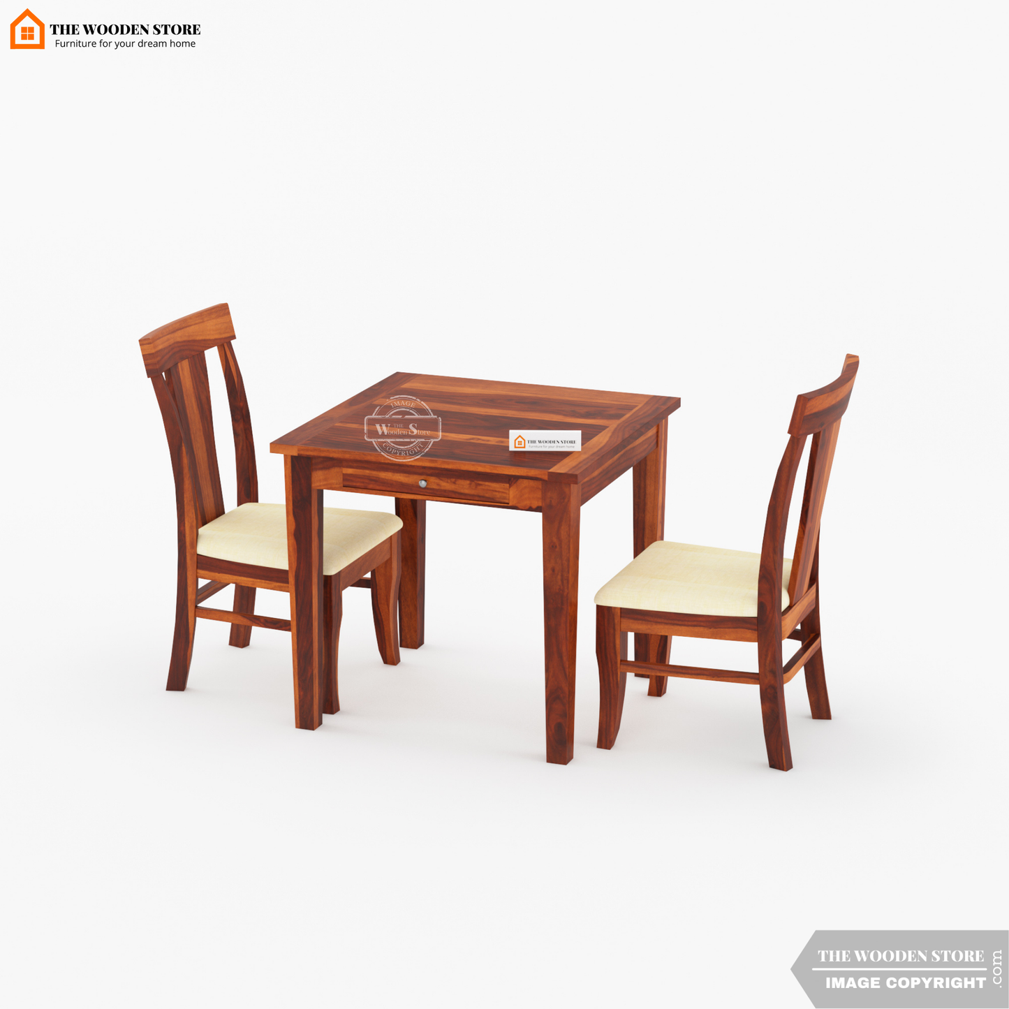 Velma 2 Seater Dining Set (Honey Finish)